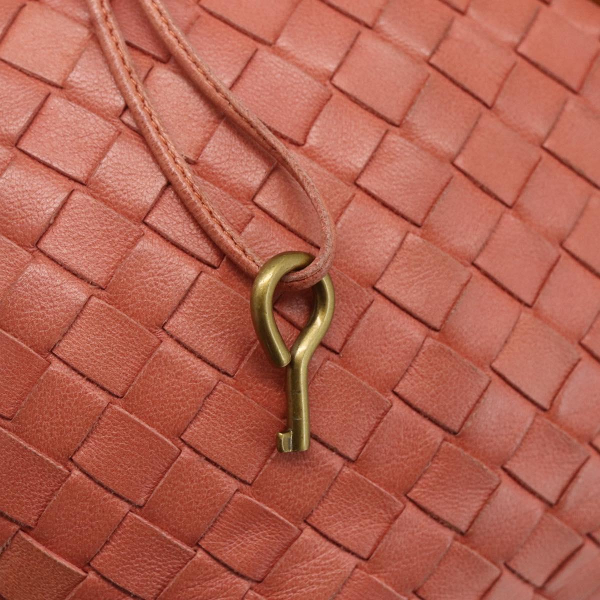 BOTTEGA VENETA INTRECCIATO Hand Bag Leather Pink Gold Auth 168147V