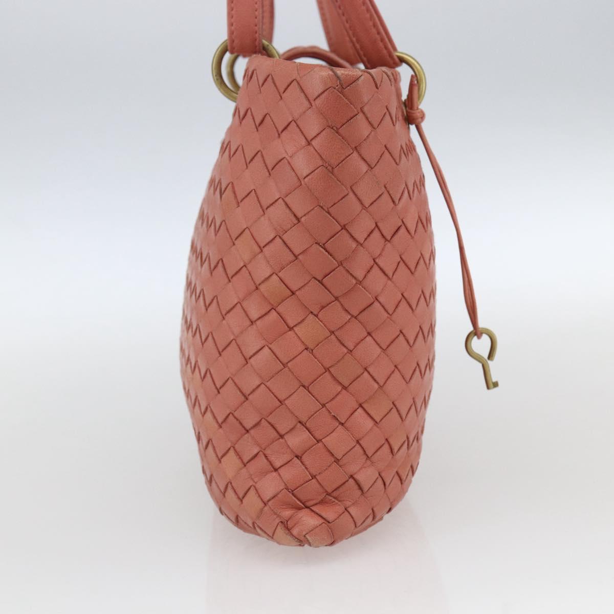 BOTTEGA VENETA INTRECCIATO Hand Bag Leather Pink Gold Auth 168147V