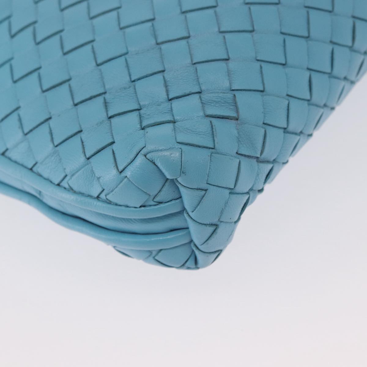 BOTTEGA VENETA INTRECCIATO Shoulder Bag Leather Light Blue Auth 168149