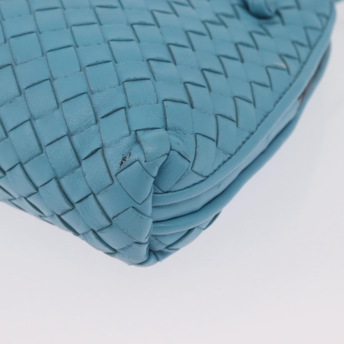 BOTTEGA VENETA INTRECCIATO Shoulder Bag Leather Light Blue Auth 168149