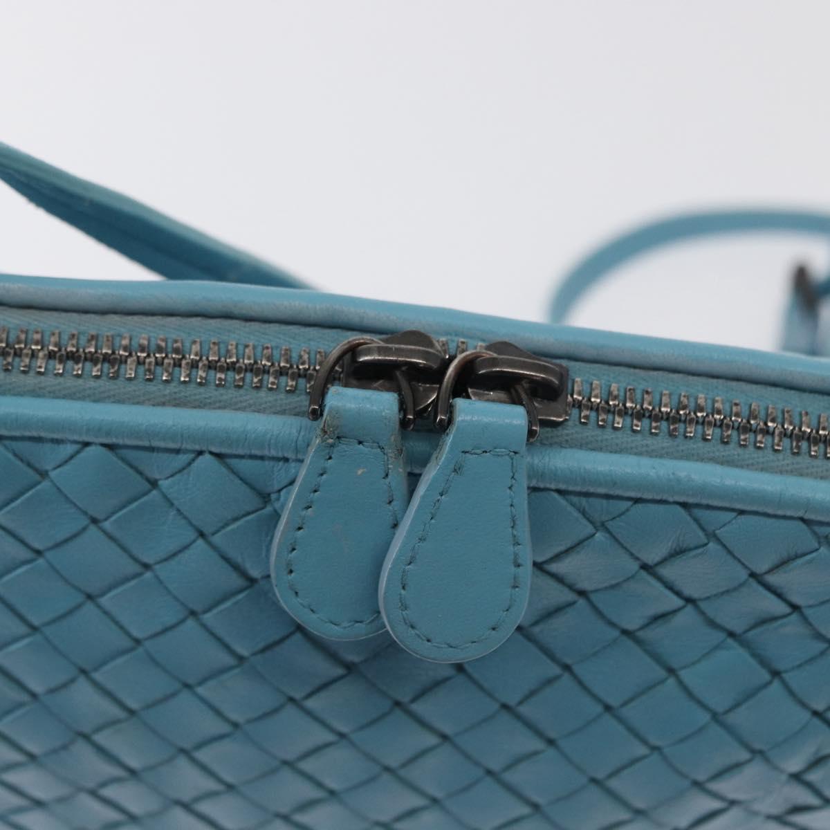 BOTTEGA VENETA INTRECCIATO Shoulder Bag Leather Light Blue Auth 168149