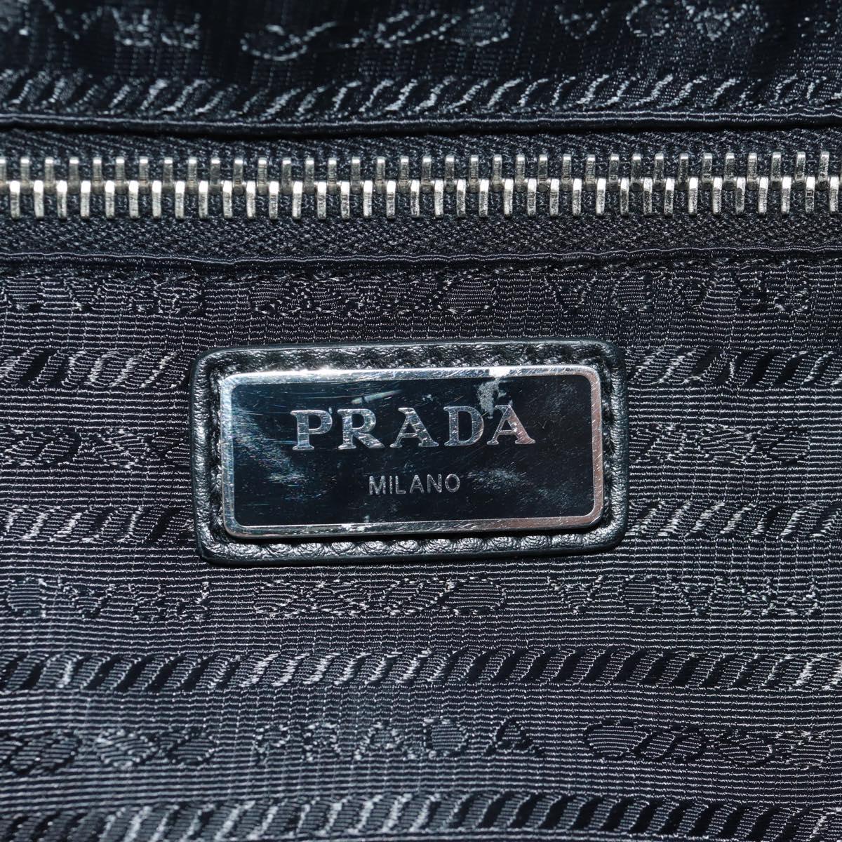 PRADA Body Bag Leather Light Blue Silver Auth 168150V