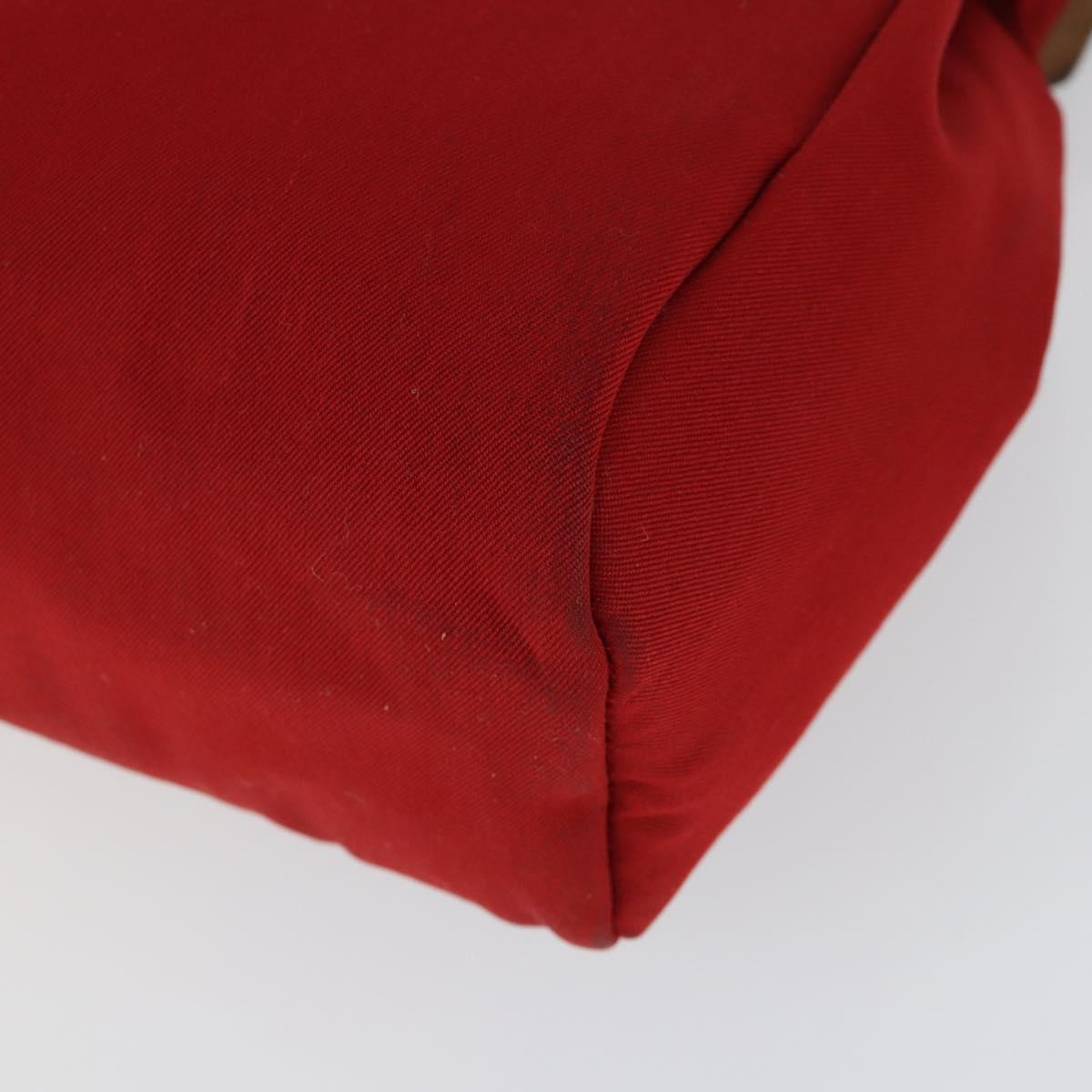 HERMES Herbag MM Hand Bag Canvas 2way Orange Auth 168151