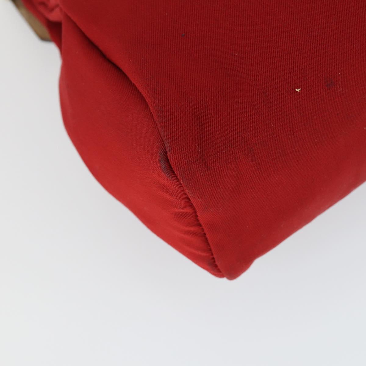 HERMES Herbag MM Hand Bag Canvas 2way Orange Auth 168151