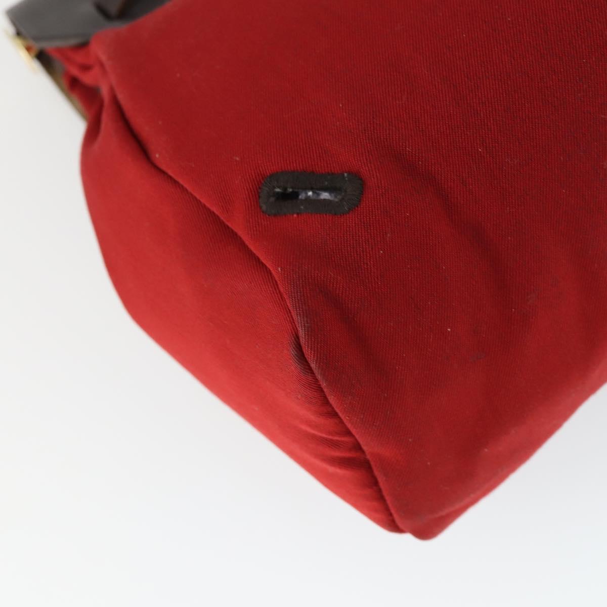 HERMES Herbag MM Hand Bag Canvas 2way Orange Auth 168151