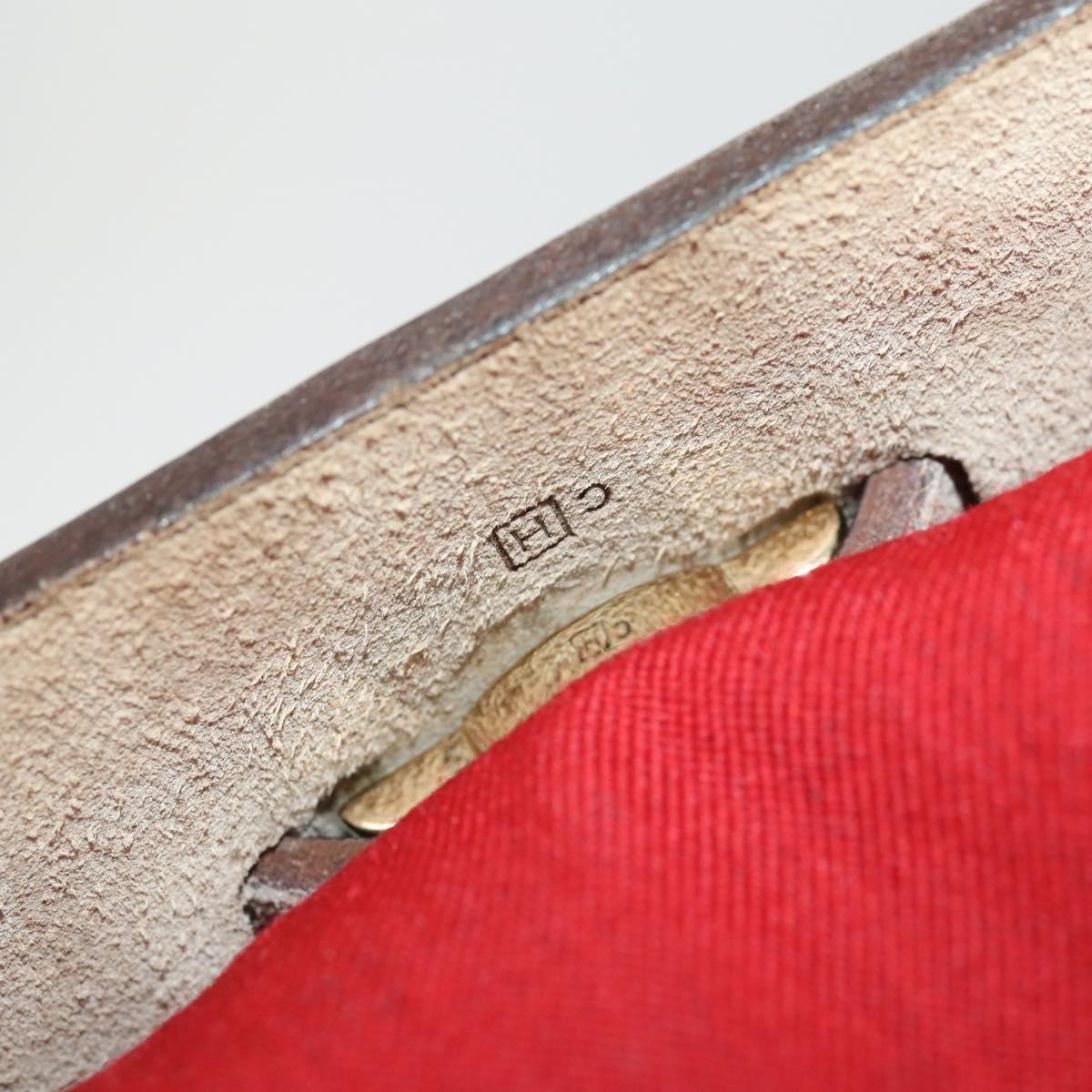 HERMES Herbag MM Hand Bag Canvas 2way Orange Auth 168151