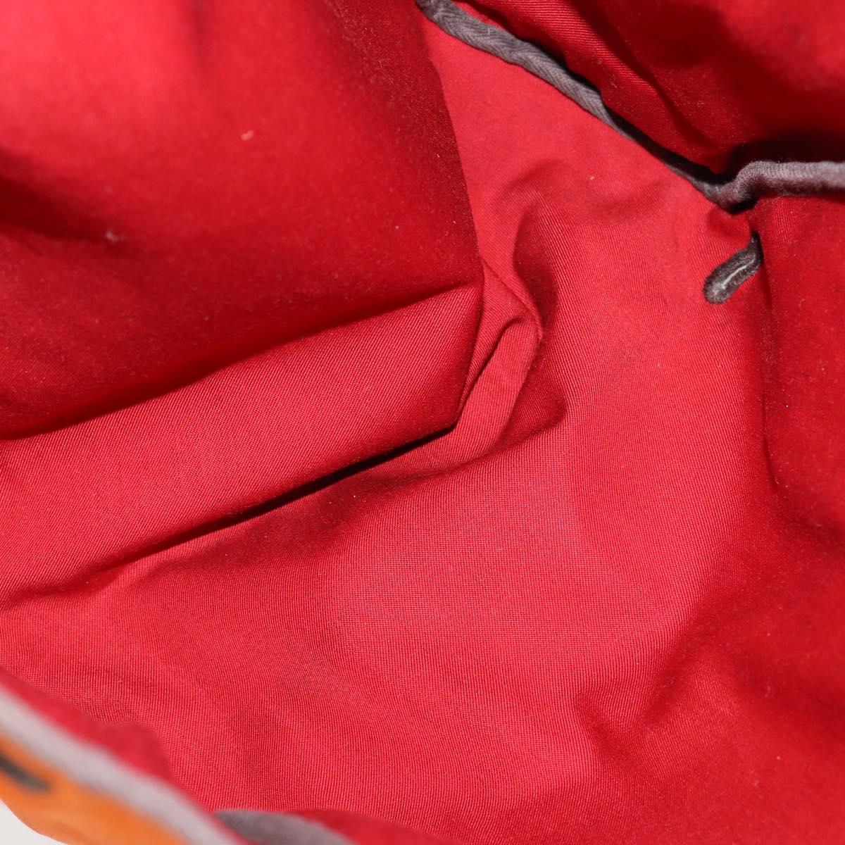 HERMES Herbag MM Hand Bag Canvas 2way Orange Auth 168151