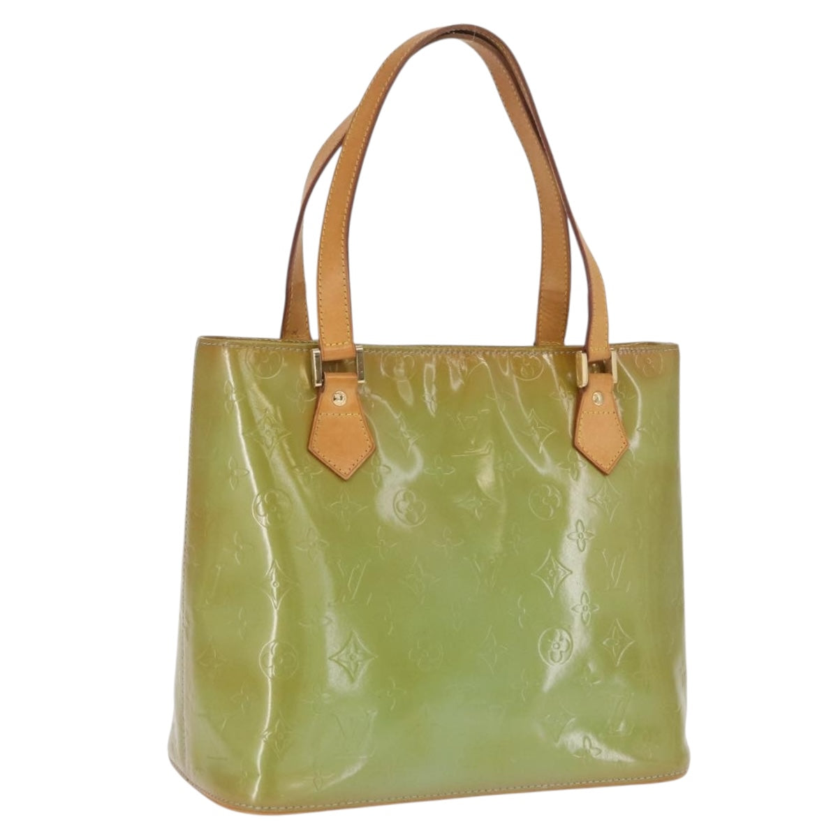 LOUIS VUITTON Monogram Vernis Houston Hand Bag Baby Blue M91005 LV Auth 168158