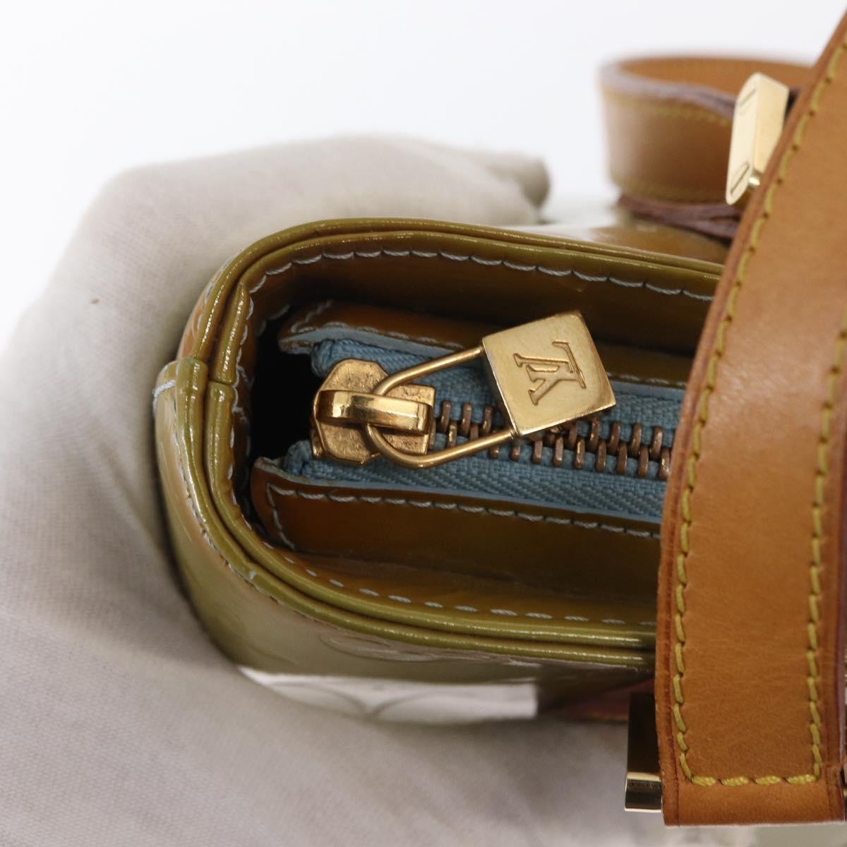 LOUIS VUITTON Monogram Vernis Houston Hand Bag Baby Blue M91005 LV Auth 168158