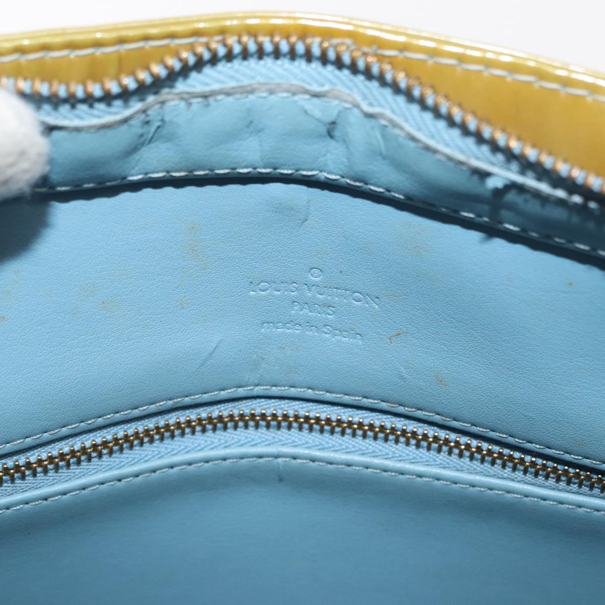 LOUIS VUITTON Monogram Vernis Houston Hand Bag Baby Blue M91005 LV Auth 168158