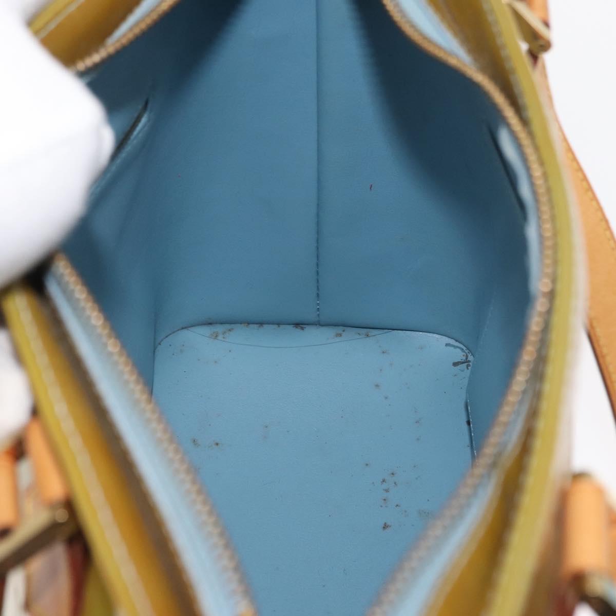 LOUIS VUITTON Monogram Vernis Houston Hand Bag Baby Blue M91005 LV Auth 168158