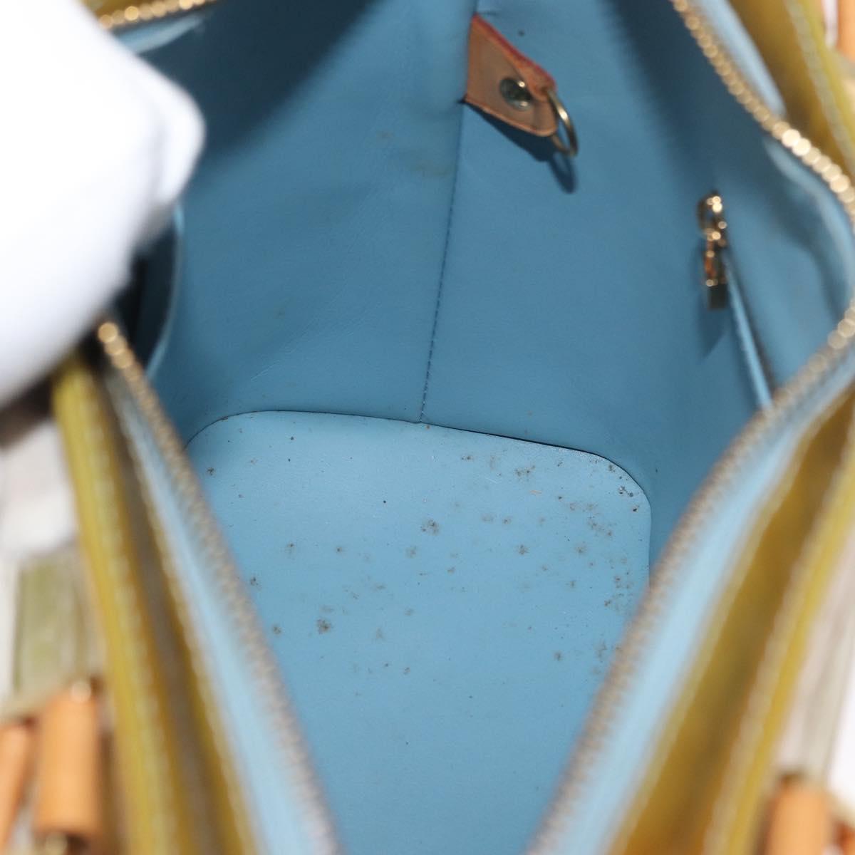 LOUIS VUITTON Monogram Vernis Houston Hand Bag Baby Blue M91005 LV Auth 168158