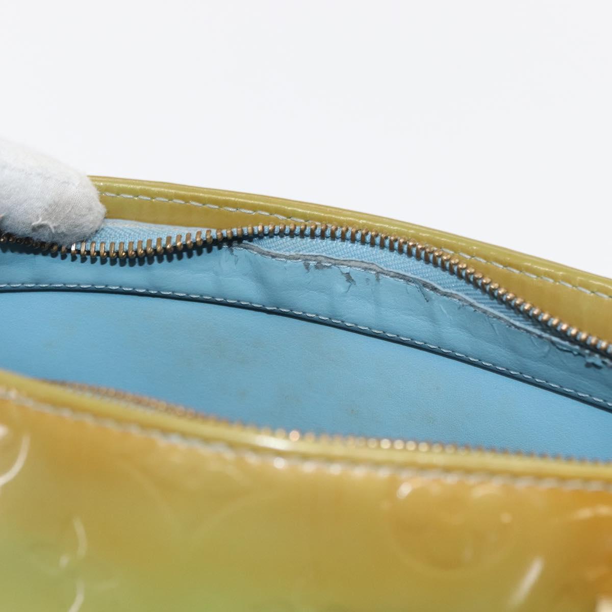 LOUIS VUITTON Monogram Vernis Houston Hand Bag Baby Blue M91005 LV Auth 168158