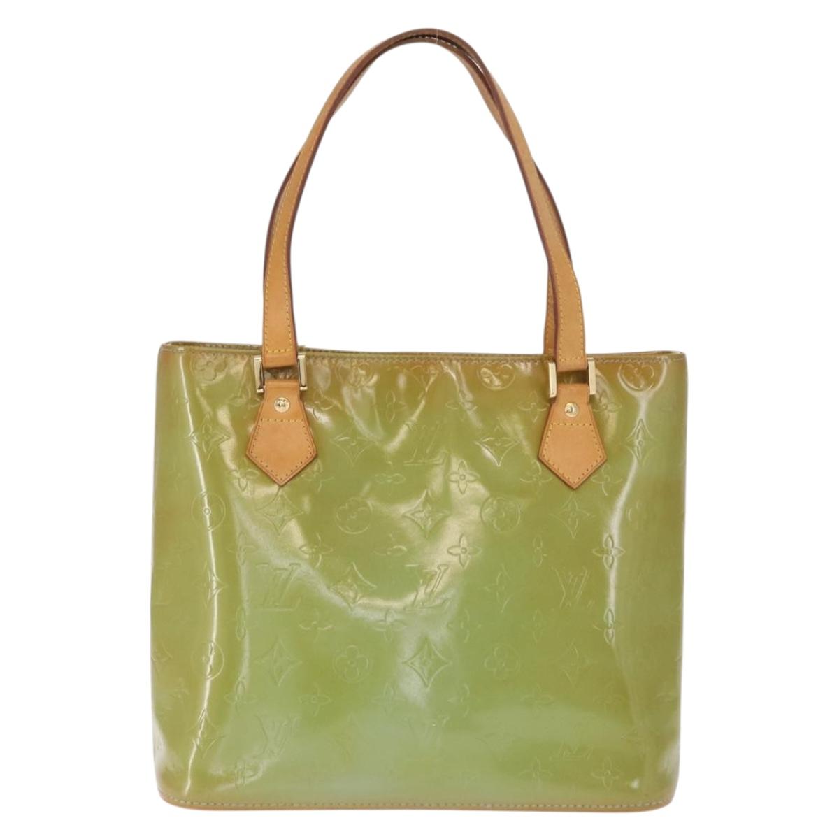 LOUIS VUITTON Monogram Vernis Houston Hand Bag Baby Blue M91005 LV Auth 168158