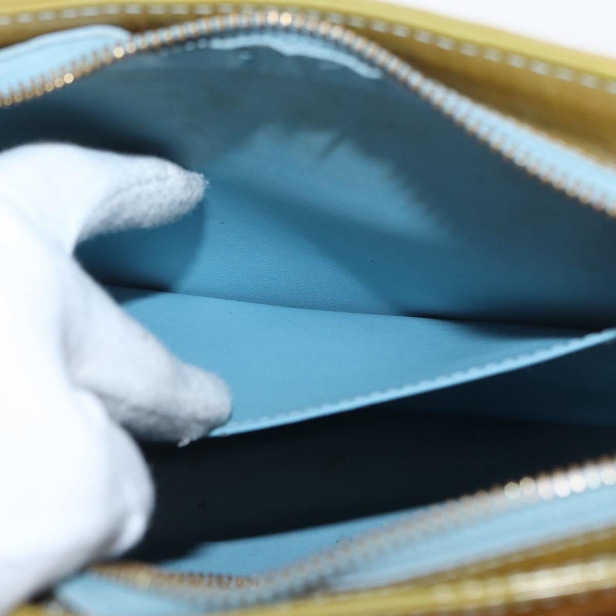 LOUIS VUITTON Monogram Vernis Houston Hand Bag Baby Blue M91005 LV Auth 168158