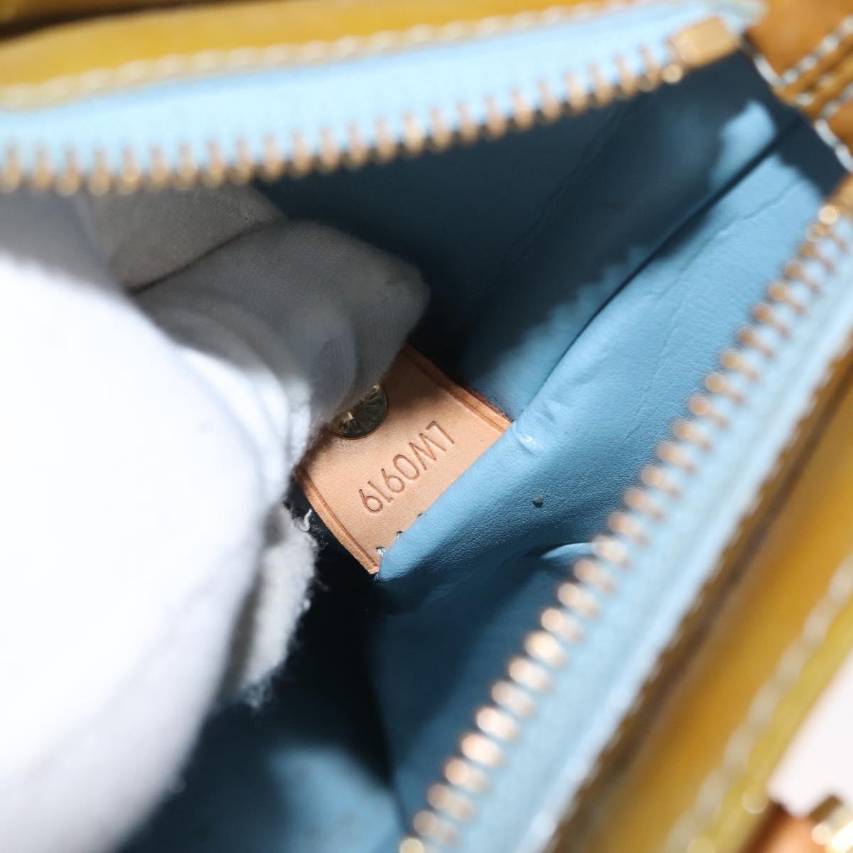 LOUIS VUITTON Monogram Vernis Houston Hand Bag Baby Blue M91005 LV Auth 168158