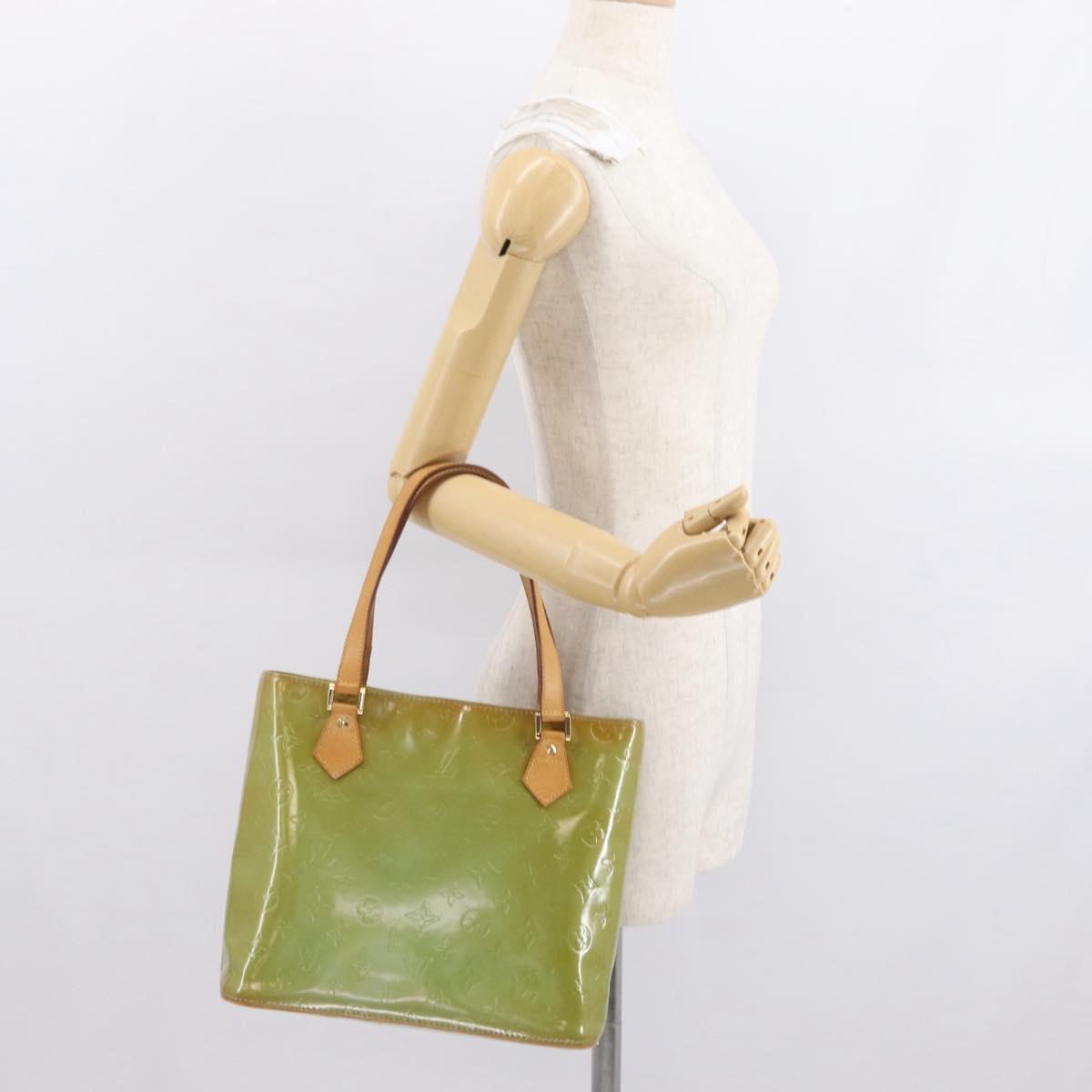 LOUIS VUITTON Monogram Vernis Houston Hand Bag Baby Blue M91005 LV Auth 168158