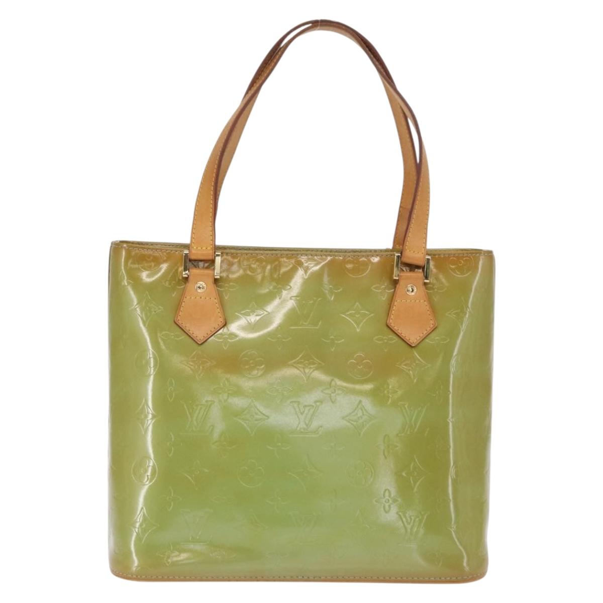 LOUIS VUITTON Monogram Vernis Houston Hand Bag Baby Blue M91005 LV Auth 168158