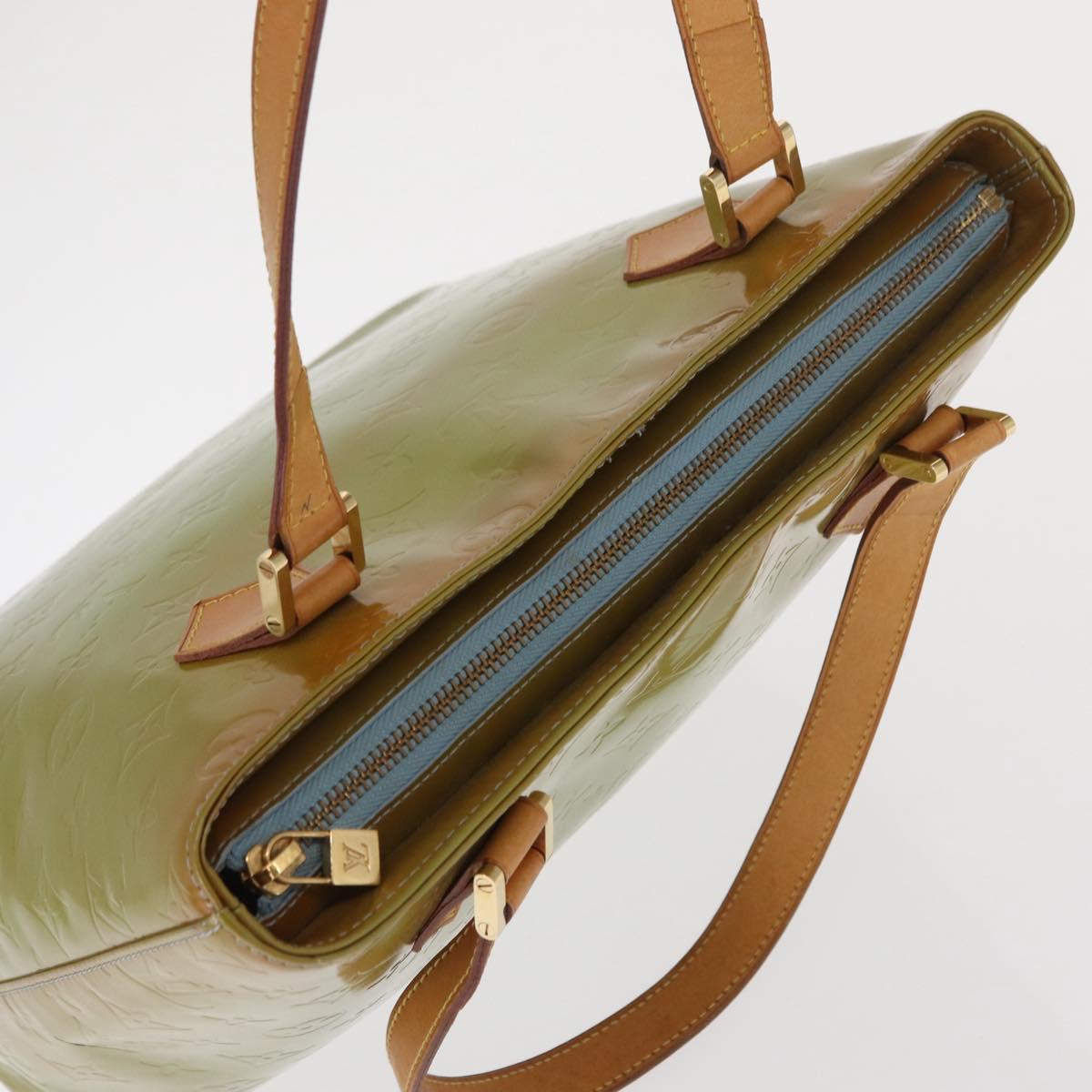 LOUIS VUITTON Monogram Vernis Houston Hand Bag Baby Blue M91005 LV Auth 168158