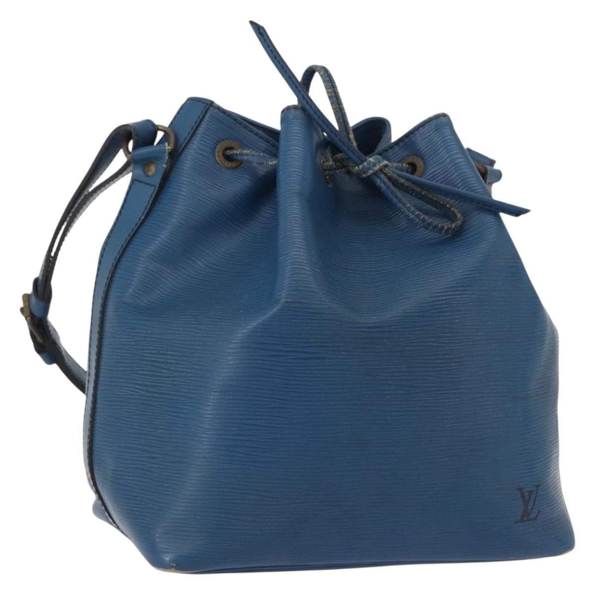 LOUIS VUITTON Epi Petit Noe Shoulder Bag Blue M44105 LV Auth 168162