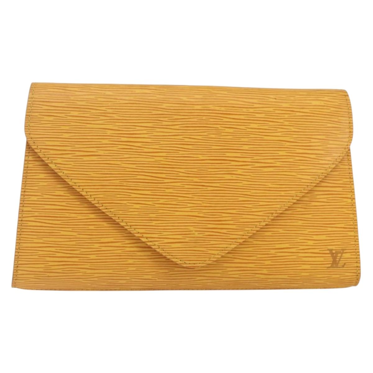 LOUIS VUITTON Epi Art Deco Clutch Bag Yellow M52639 LV Auth 168163