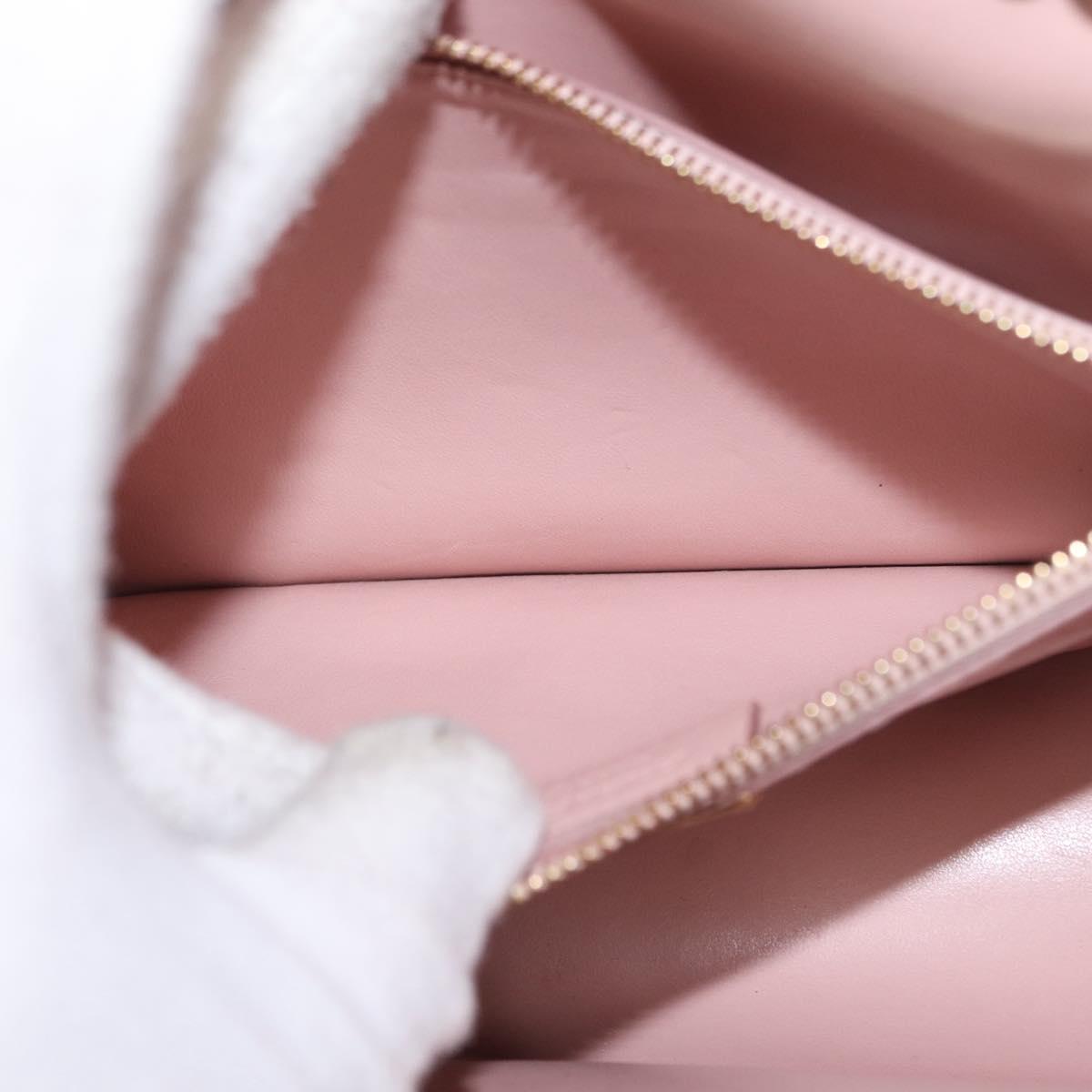 Salvatore Ferragamo Vala Chain Shoulder Bag Patent leather Pink Gold Auth 168168