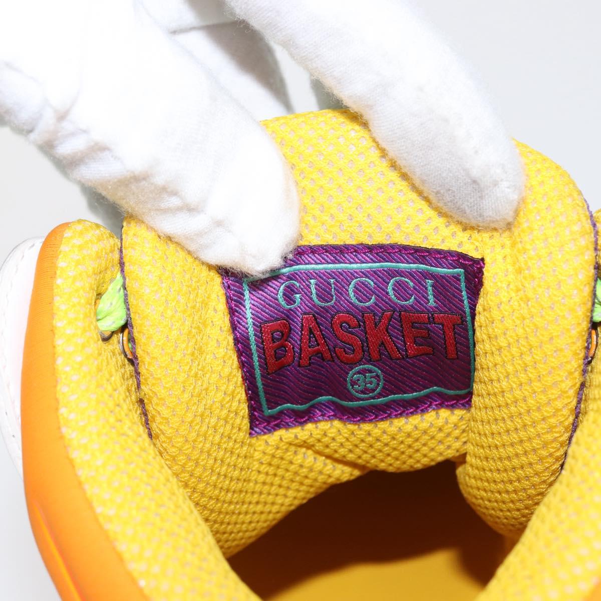 GUCCI Basket High Top Sneakers Leather 35 Multicolor 351 90431 8055 Auth 168178M