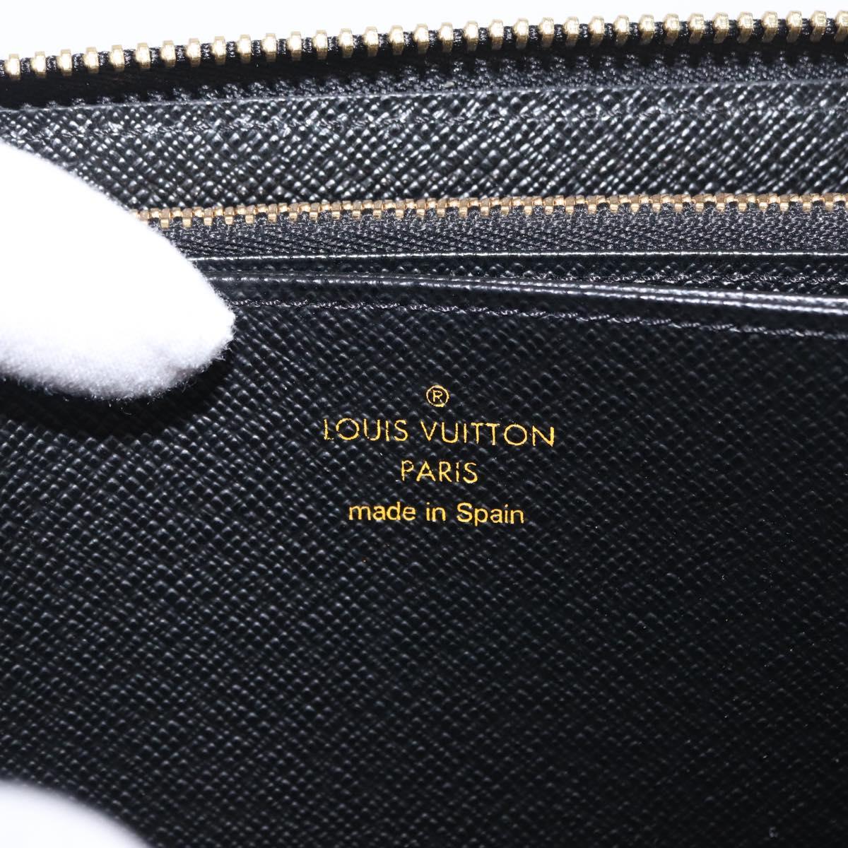 LOUIS VUITTON Damier LV Lace Zippy Wallet Long Wallet Blue LV Auth 168184