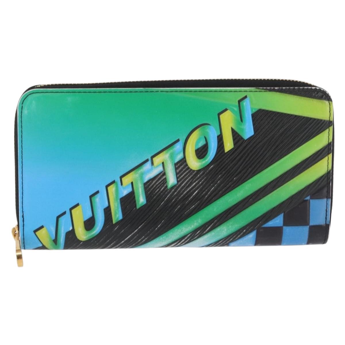 LOUIS VUITTON Damier LV Lace Zippy Wallet Long Wallet Blue LV Auth 168184