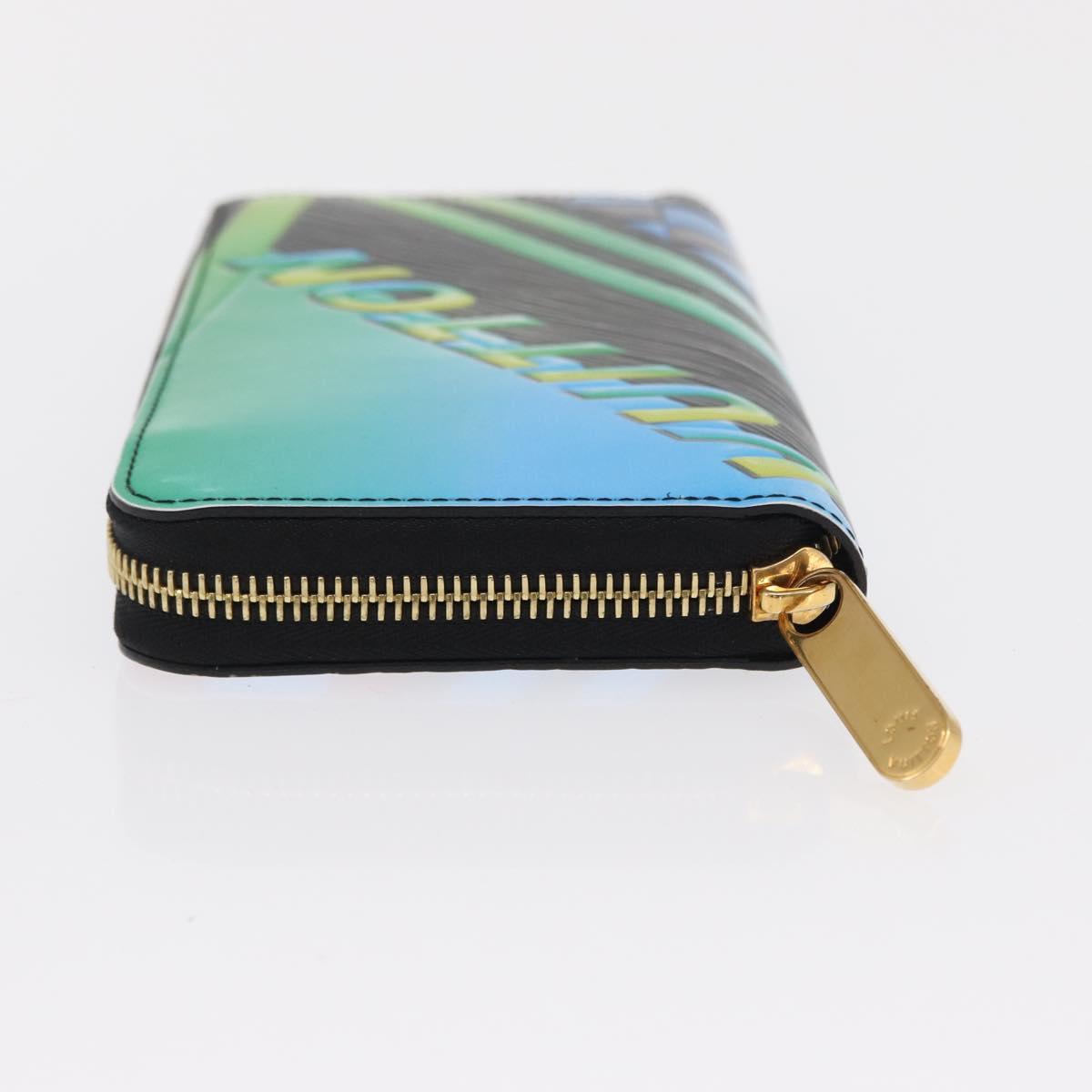 LOUIS VUITTON Damier LV Lace Zippy Wallet Long Wallet Blue LV Auth 168184