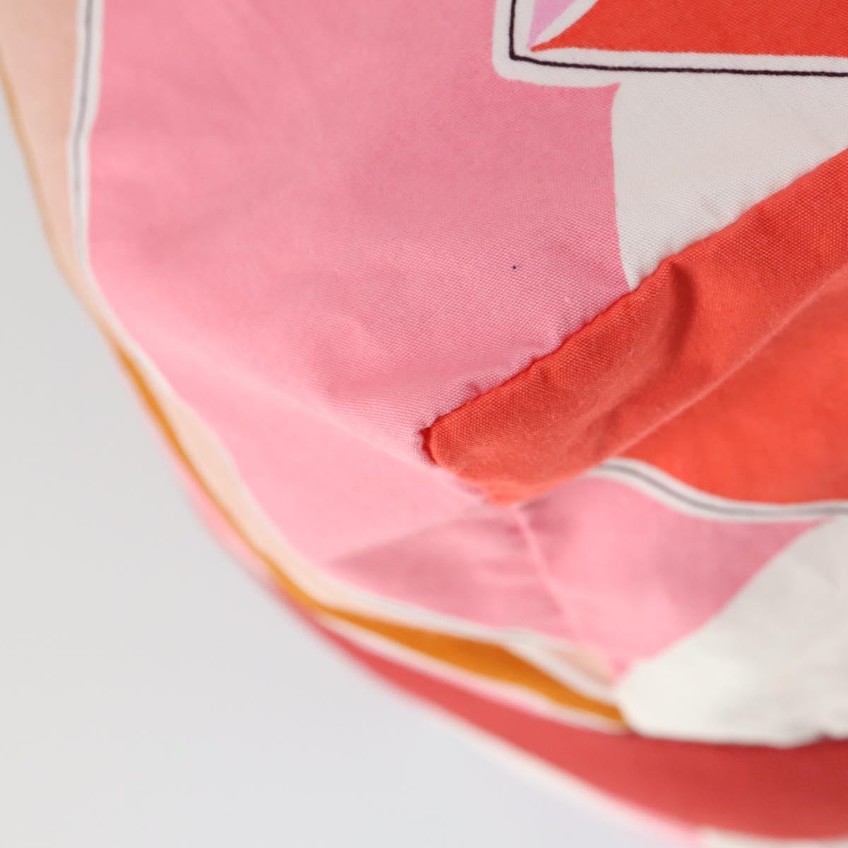 HERMES Beach Bag Tote Bag Canvas Red Auth 168207