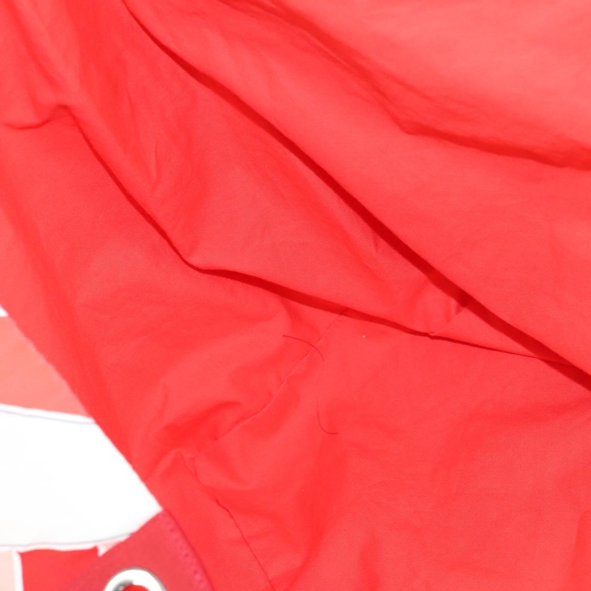 HERMES Beach Bag Tote Bag Canvas Red Auth 168207