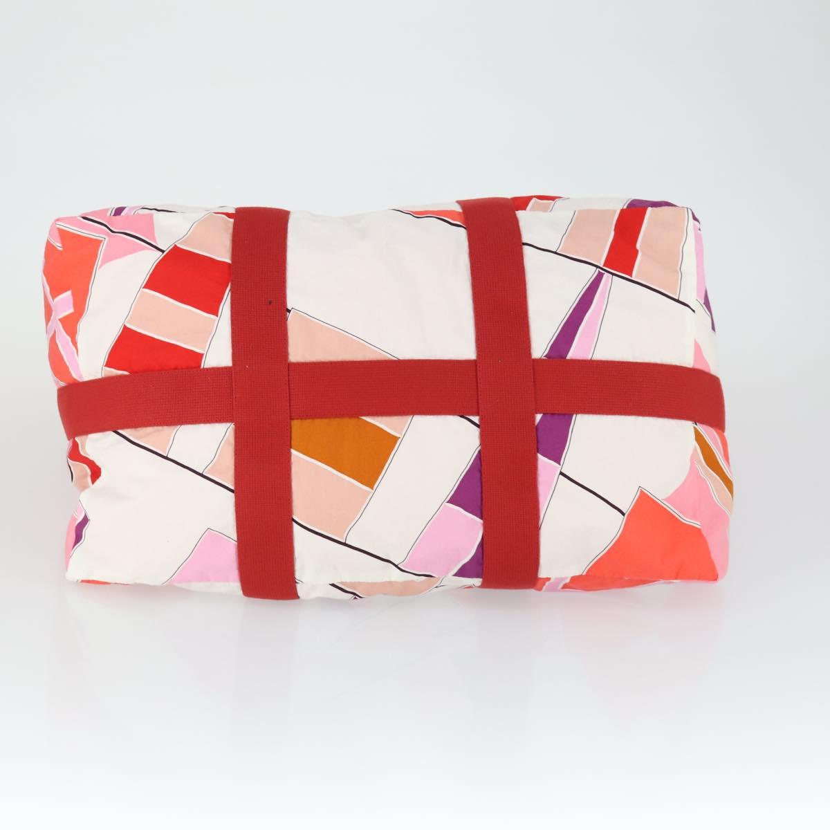 HERMES Beach Bag Tote Bag Canvas Red Auth 168207