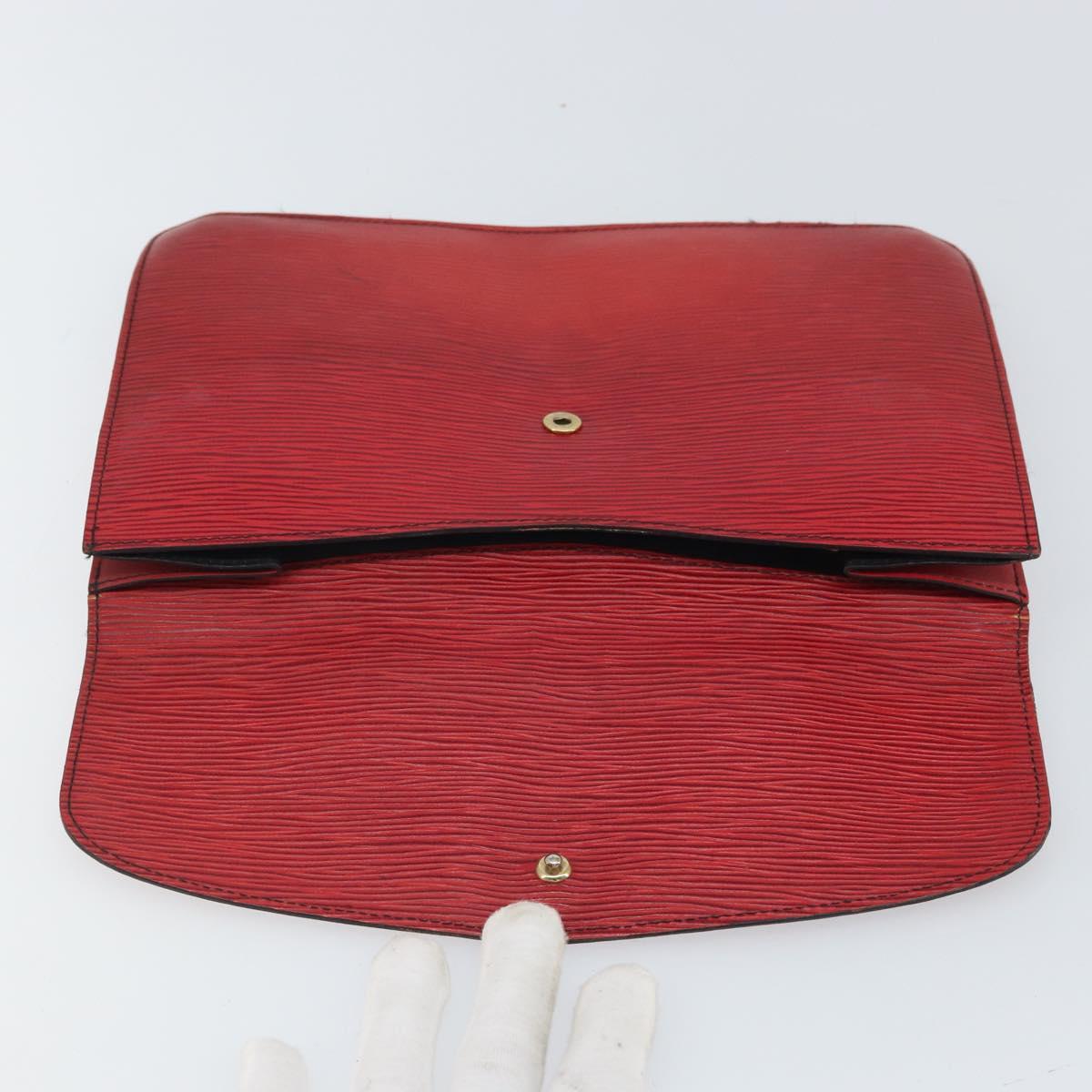 LOUIS VUITTON Epi Montaigne 27 Clutch Bag Red M52657 LV Auth 168213