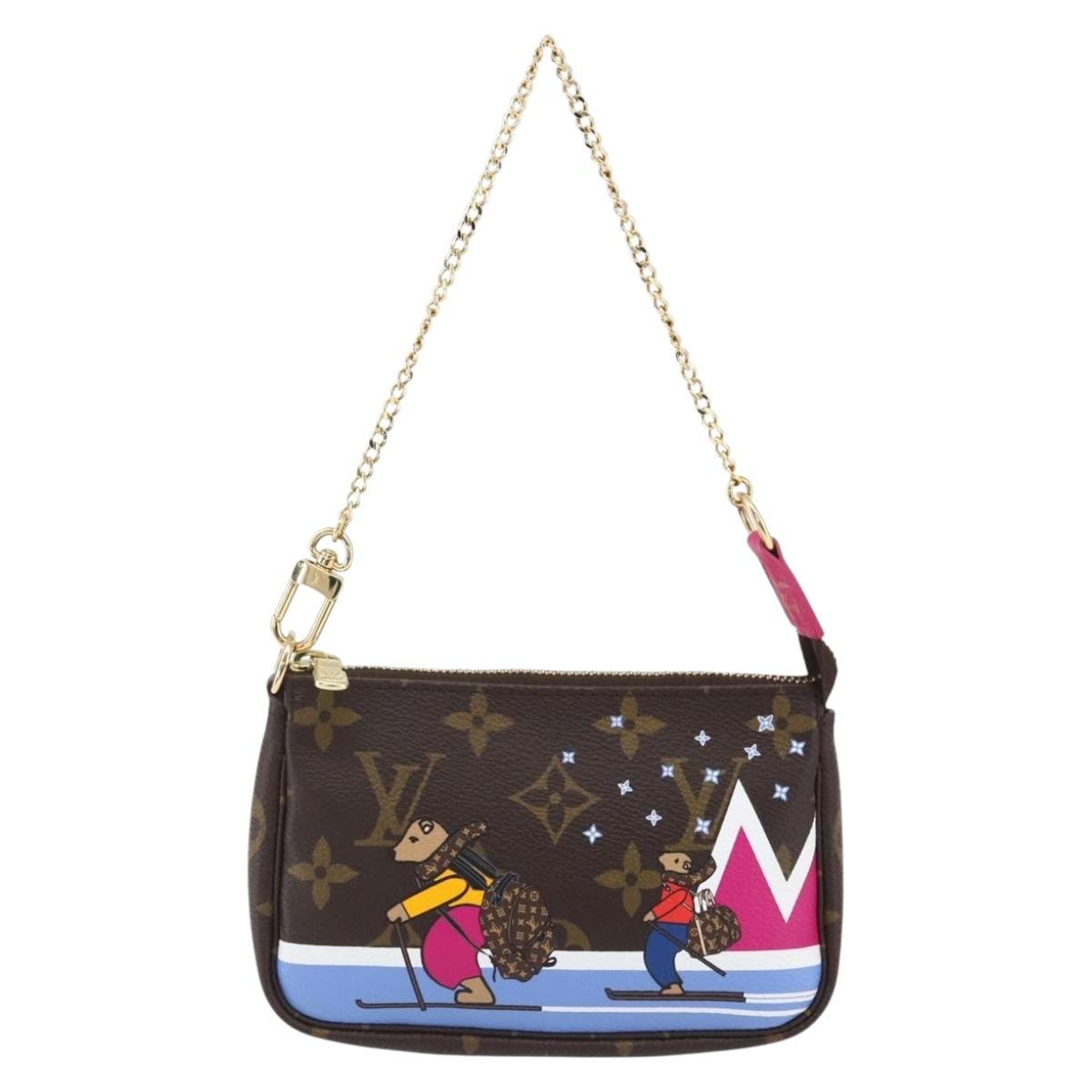 LOUIS VUITTON Monogram Ski Bear Mini Pochette Accessoires M67769 Auth 168216SM