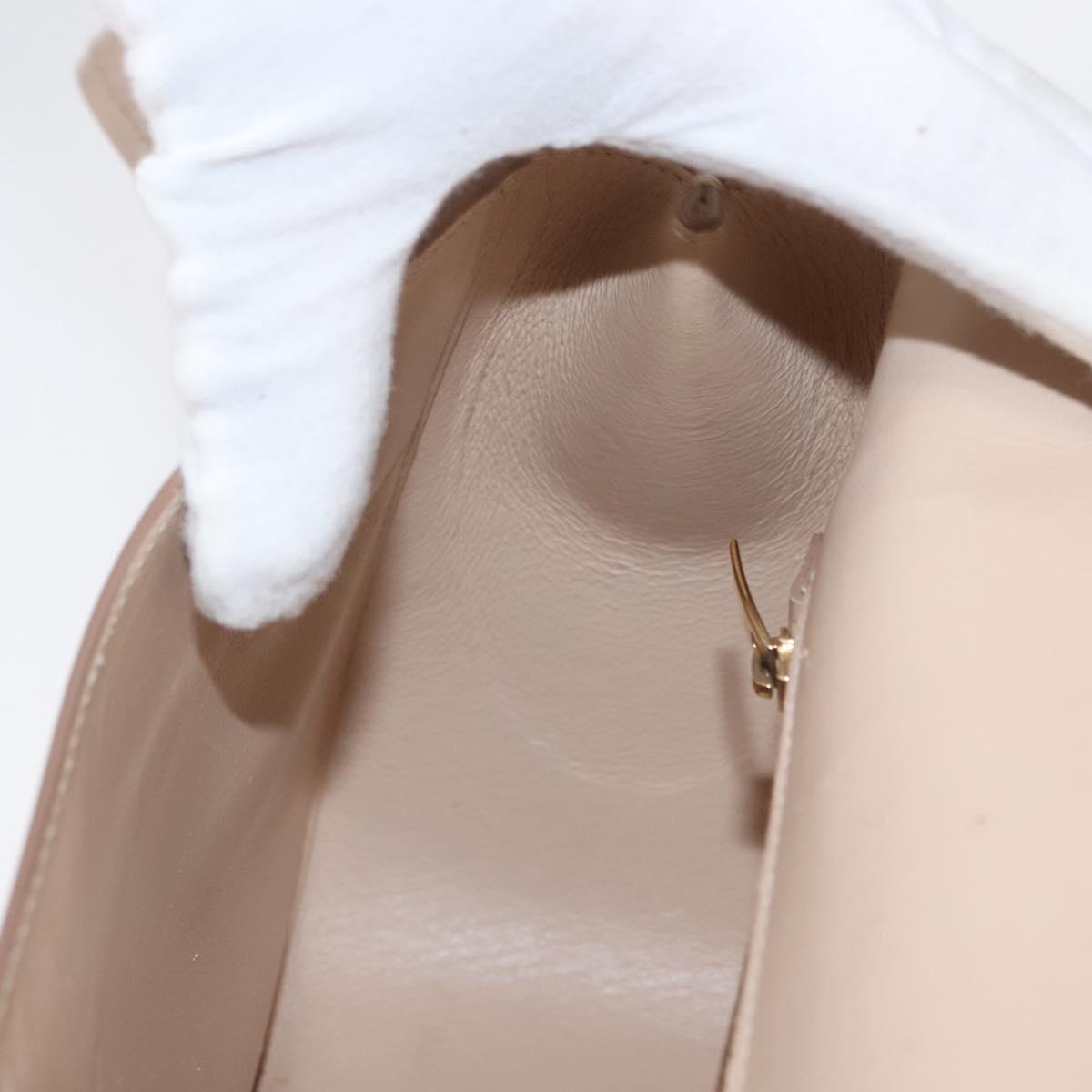 Salvatore Ferragamo Vala Hand Bag Leather 2way Beige Gold Auth 168221