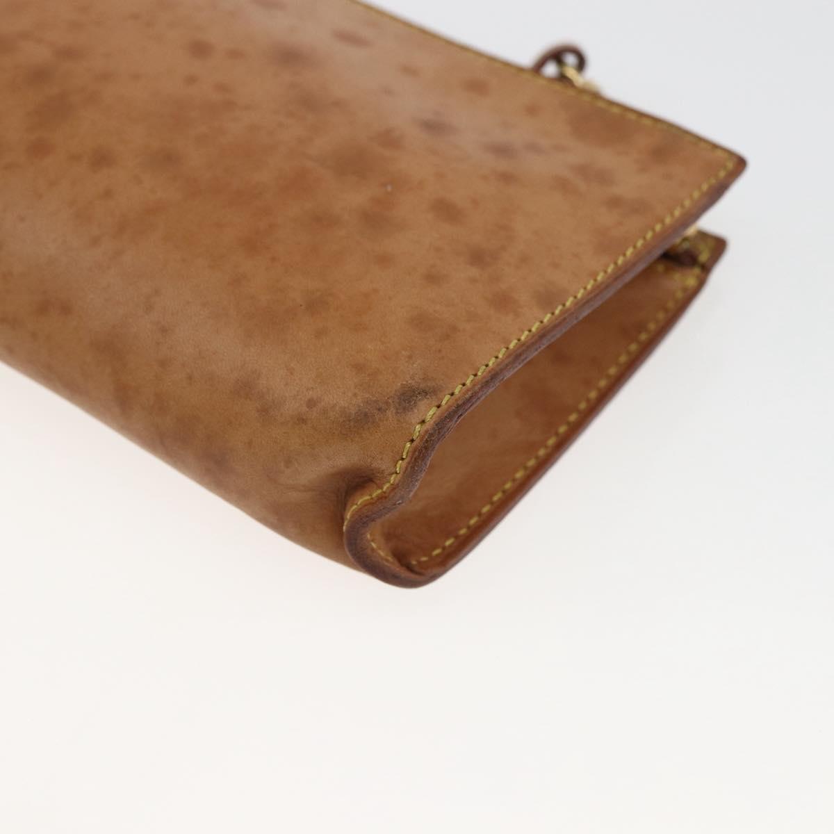 LOUIS VUITTON Nomad Cabas Amble PM Pouch Leather Beige M92502 LV Auth 168227