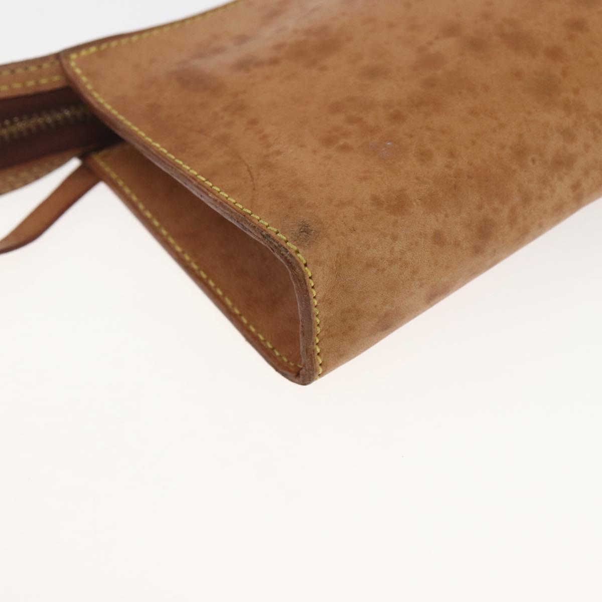 LOUIS VUITTON Nomad Cabas Amble PM Pouch Leather Beige M92502 LV Auth 168227