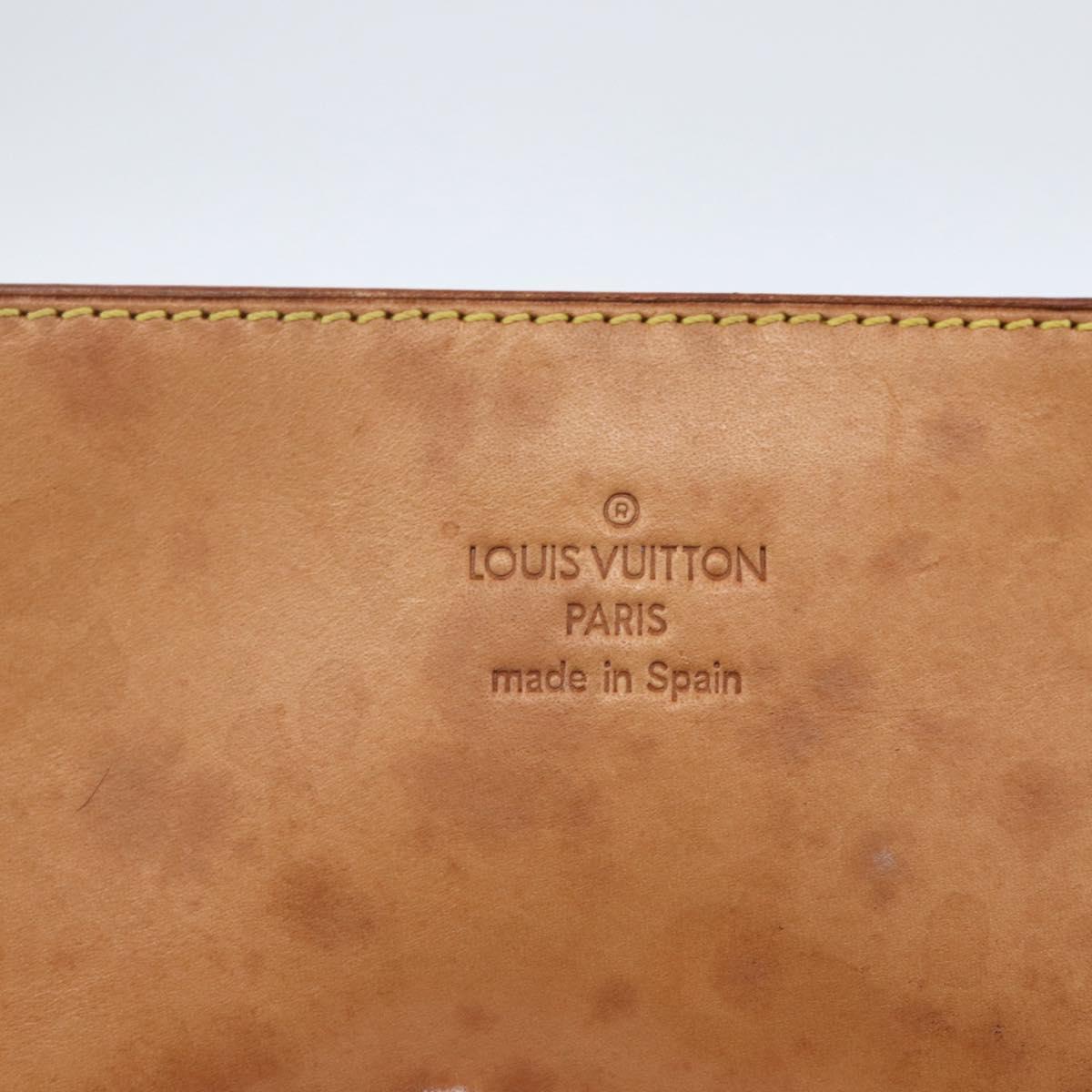 LOUIS VUITTON Nomad Cabas Amble PM Pouch Leather Beige M92502 LV Auth 168227