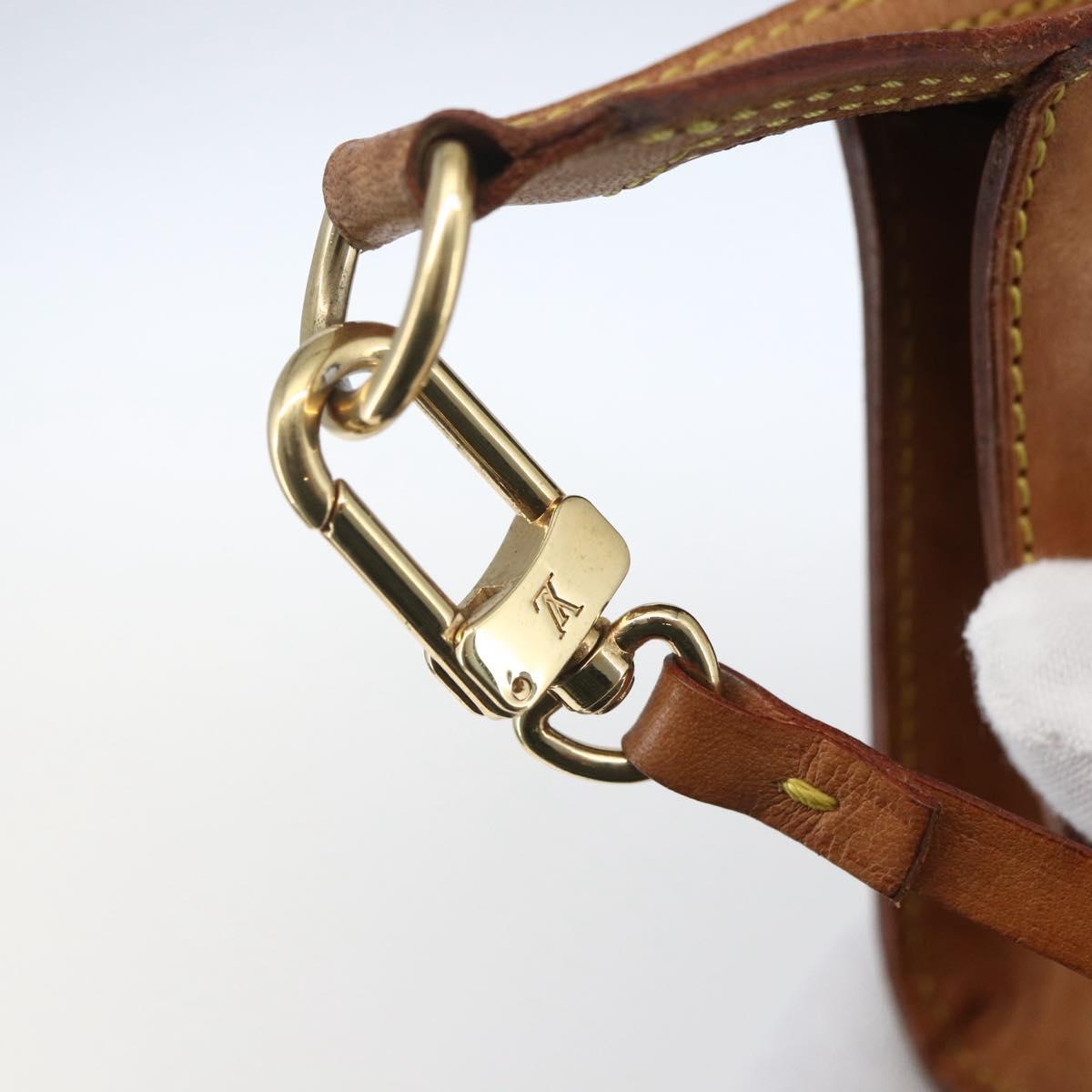 LOUIS VUITTON Nomad Cabas Amble PM Pouch Leather Beige M92502 LV Auth 168227