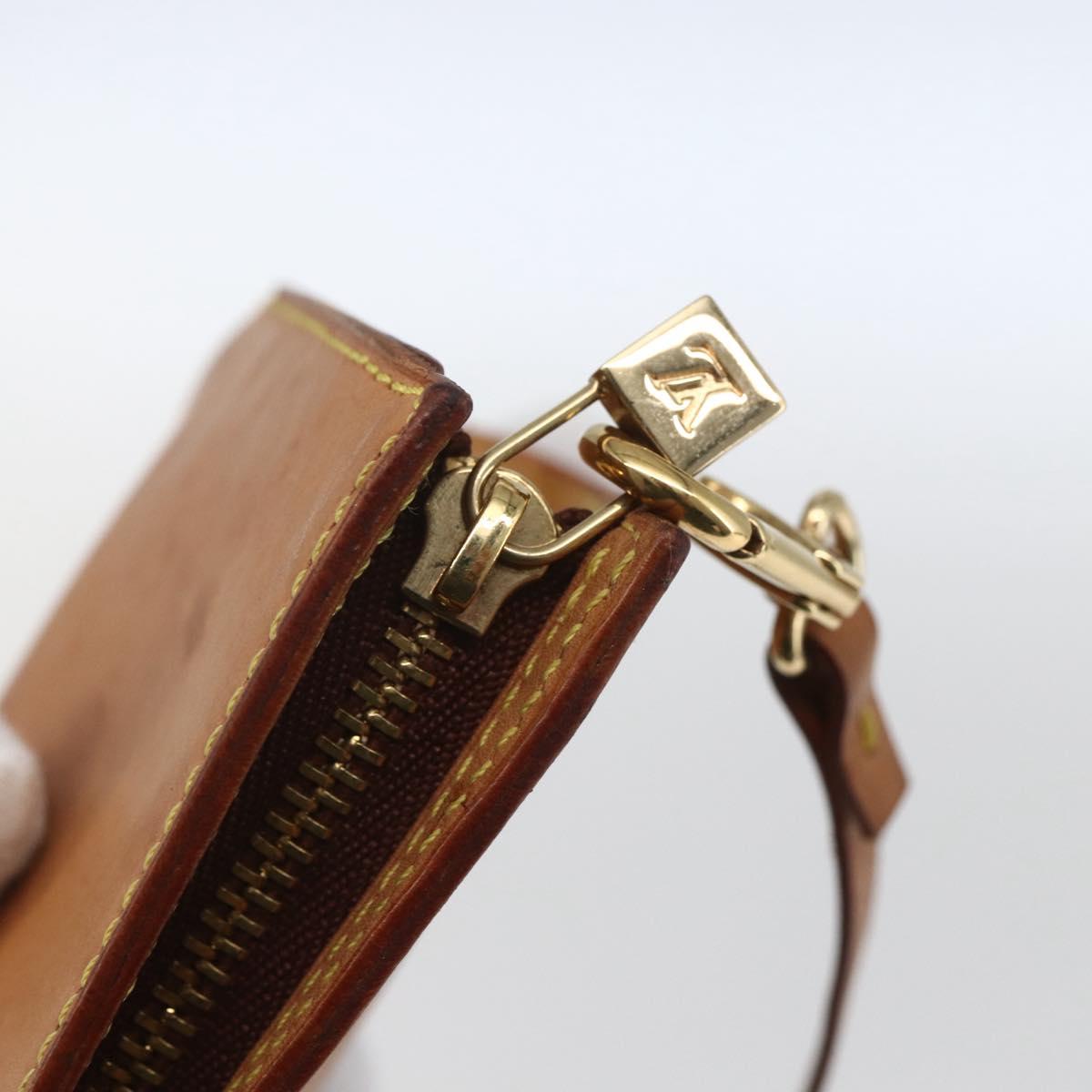 LOUIS VUITTON Nomad Cabas Amble PM Pouch Leather Beige M92502 LV Auth 168227