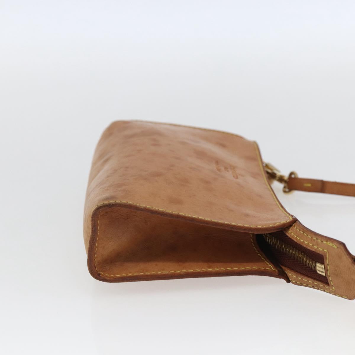 LOUIS VUITTON Nomad Cabas Amble PM Pouch Leather Beige M92502 LV Auth 168227