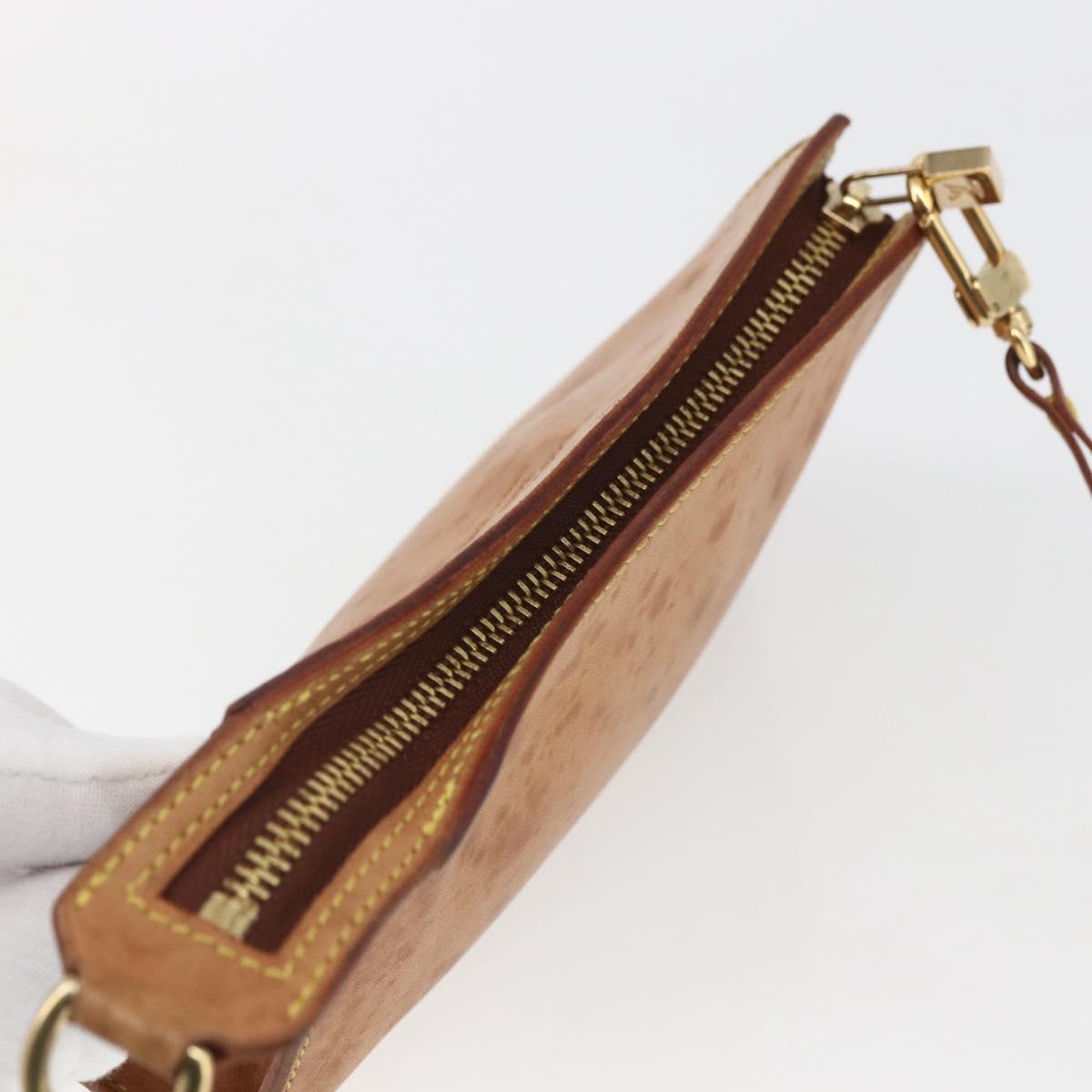 LOUIS VUITTON Nomad Cabas Amble PM Pouch Leather Beige M92502 LV Auth 168227