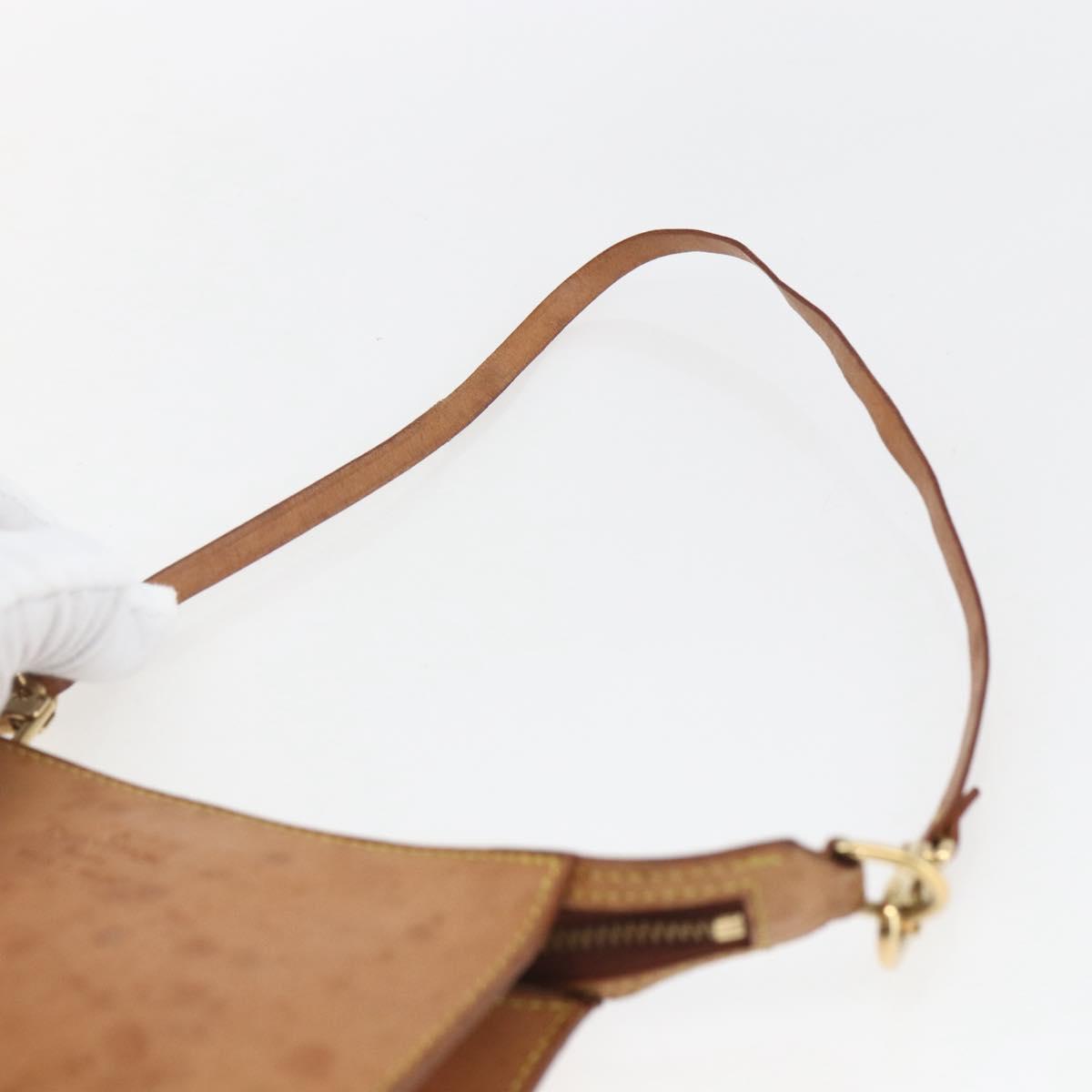 LOUIS VUITTON Nomad Cabas Amble PM Pouch Leather Beige M92502 LV Auth 168227