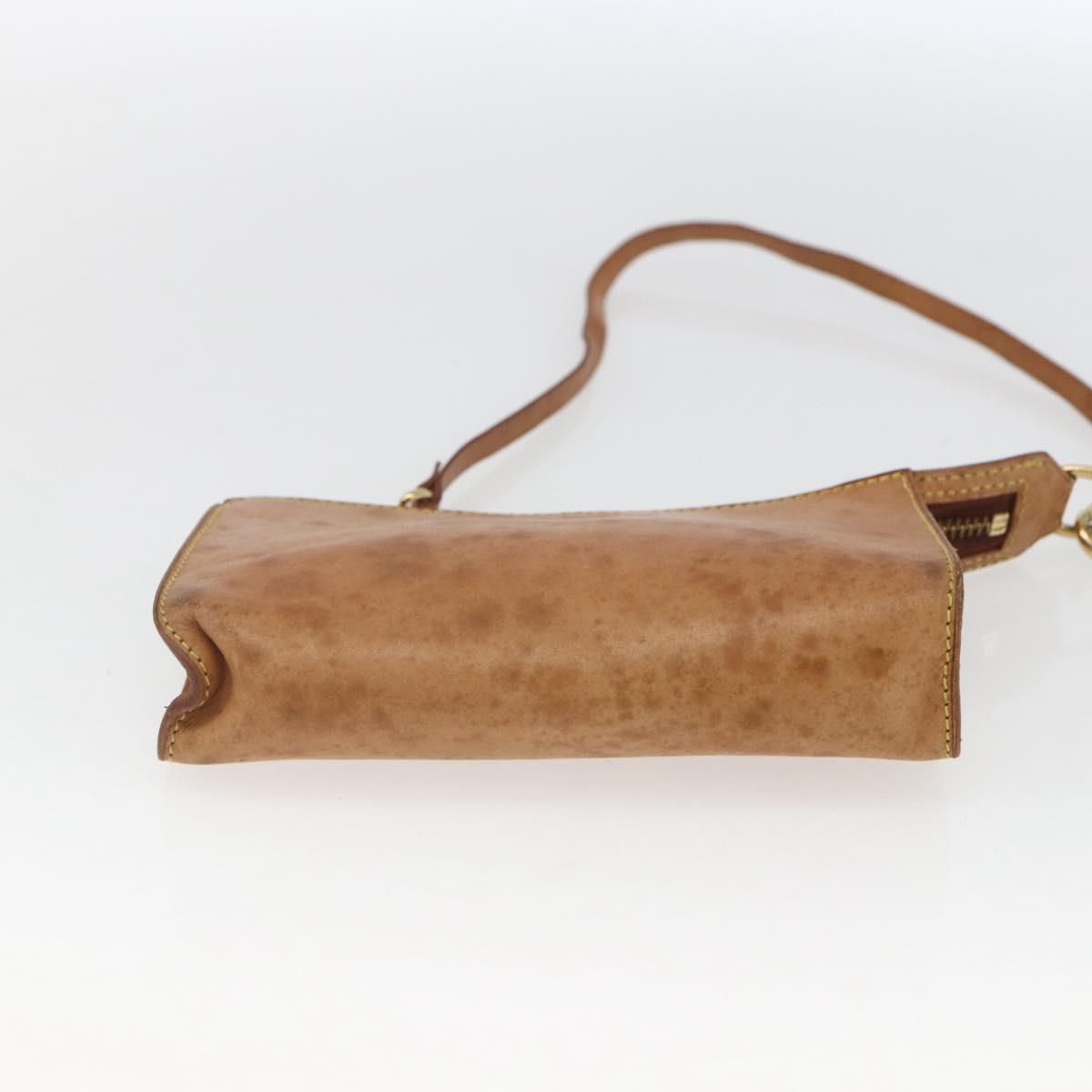 LOUIS VUITTON Nomad Cabas Amble PM Pouch Leather Beige M92502 LV Auth 168227