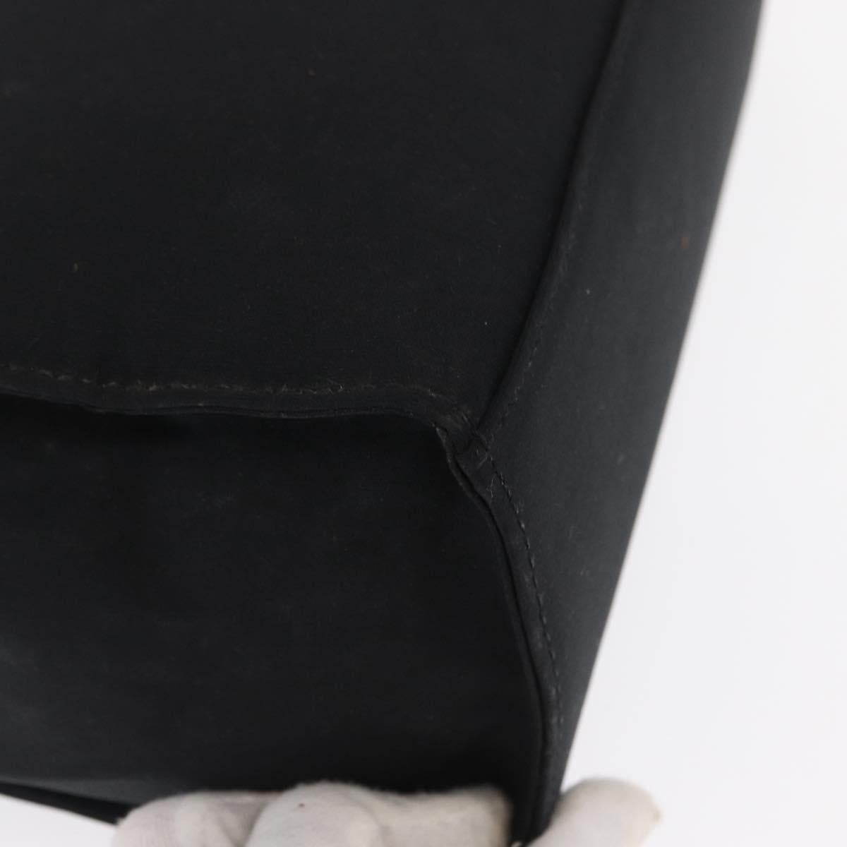 FENDI Mamma Baguette Tote Bag Nylon Black Silver Auth 168229