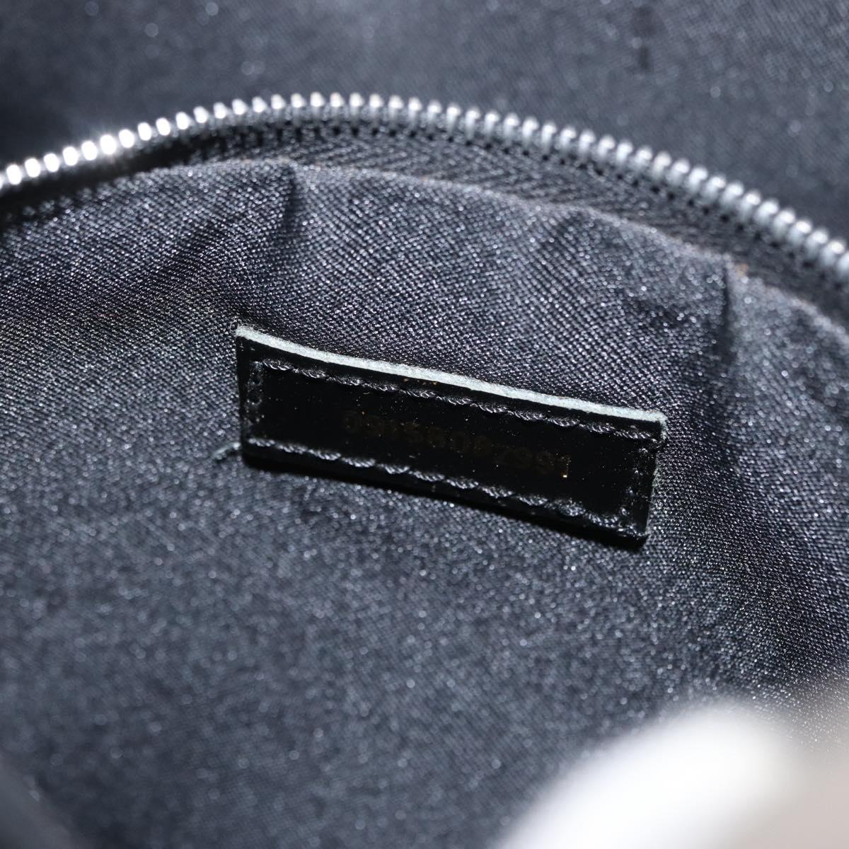 FENDI Mamma Baguette Tote Bag Nylon Black Silver Auth 168229