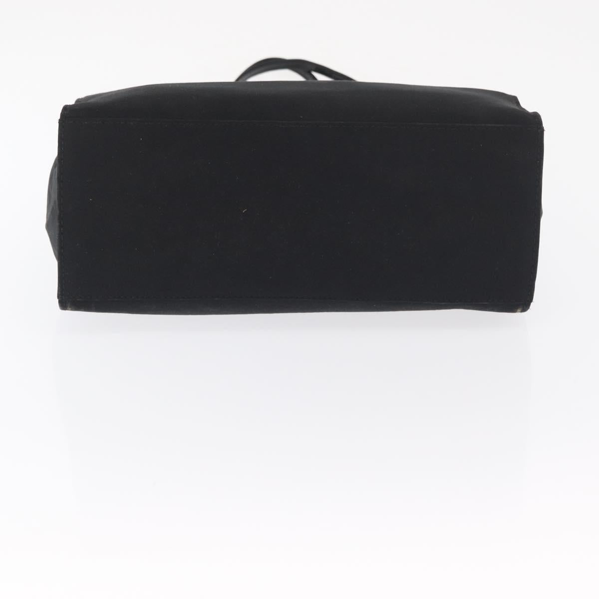 FENDI Mamma Baguette Tote Bag Nylon Black Silver Auth 168229