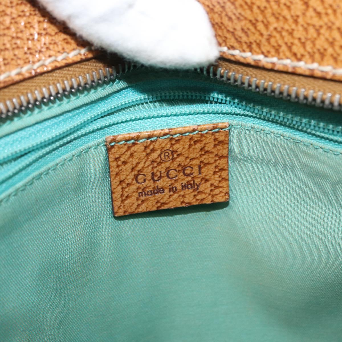 GUCCI GG Canvas Hand Bag Turquoise Blue Silver 113011 Auth 168236