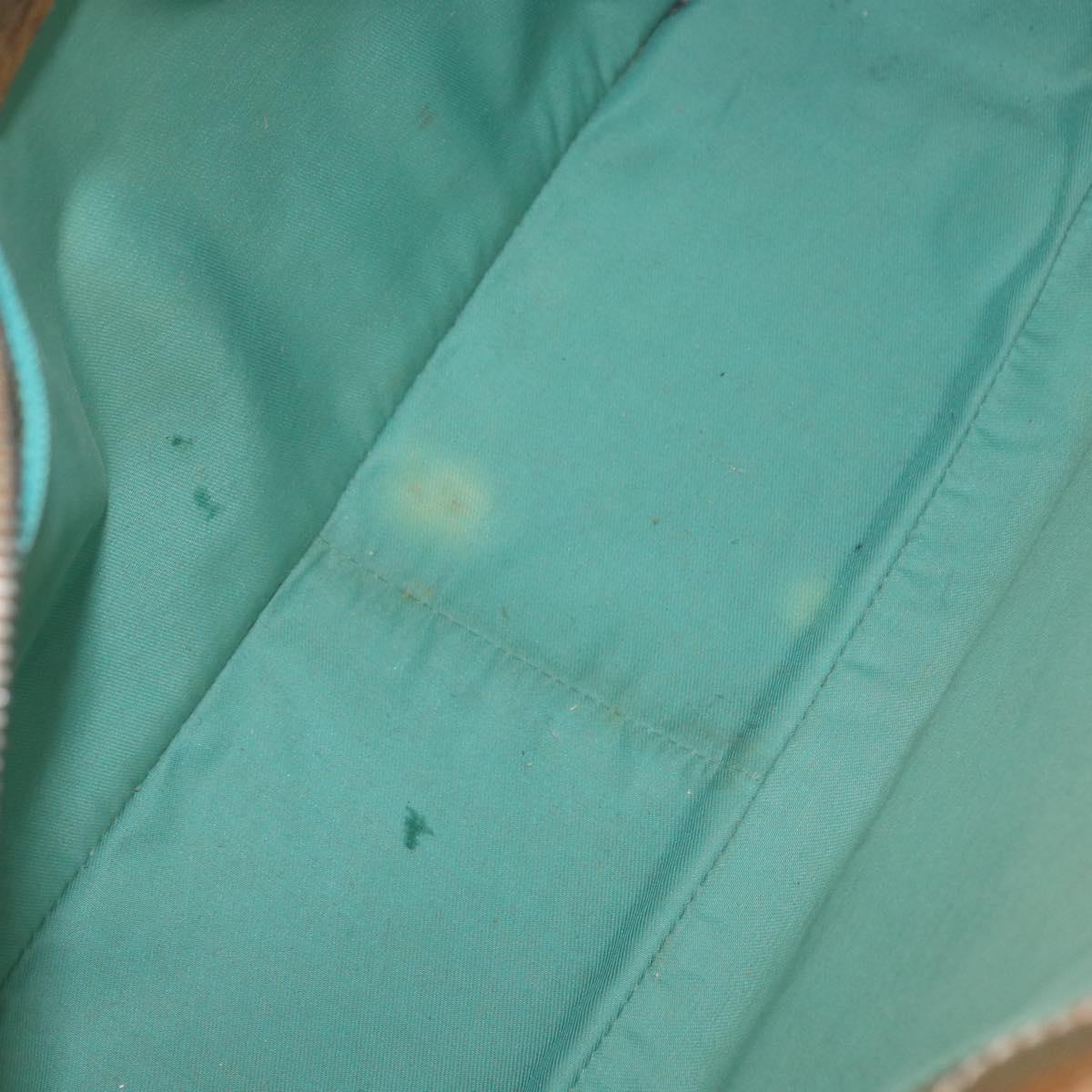 GUCCI GG Canvas Hand Bag Turquoise Blue Silver 113011 Auth 168236